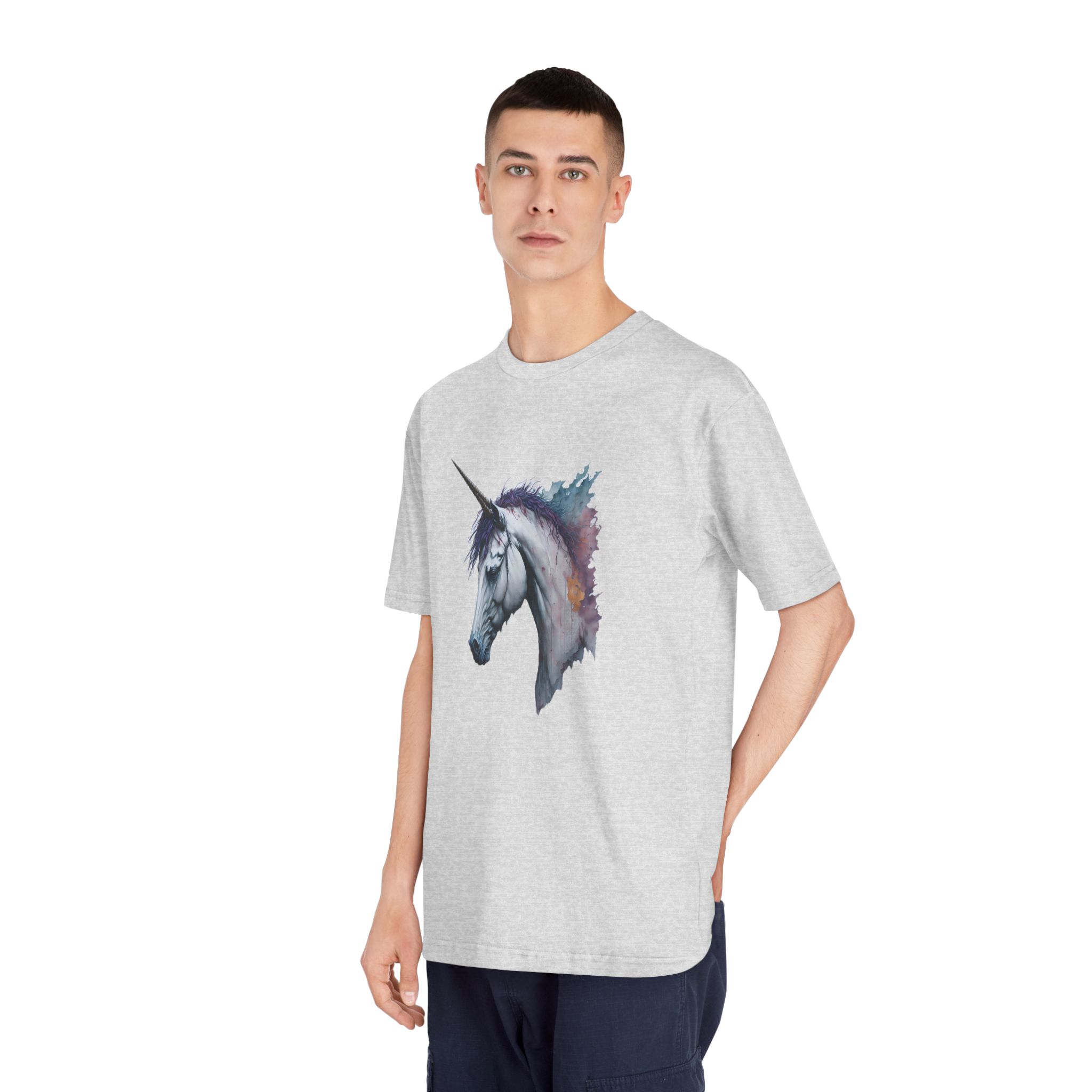 Illustration Unicorn Painted Watercolor Technique Generative Ai Decorative Painting Unisex Classic Crewneck T Shirt - Image 16