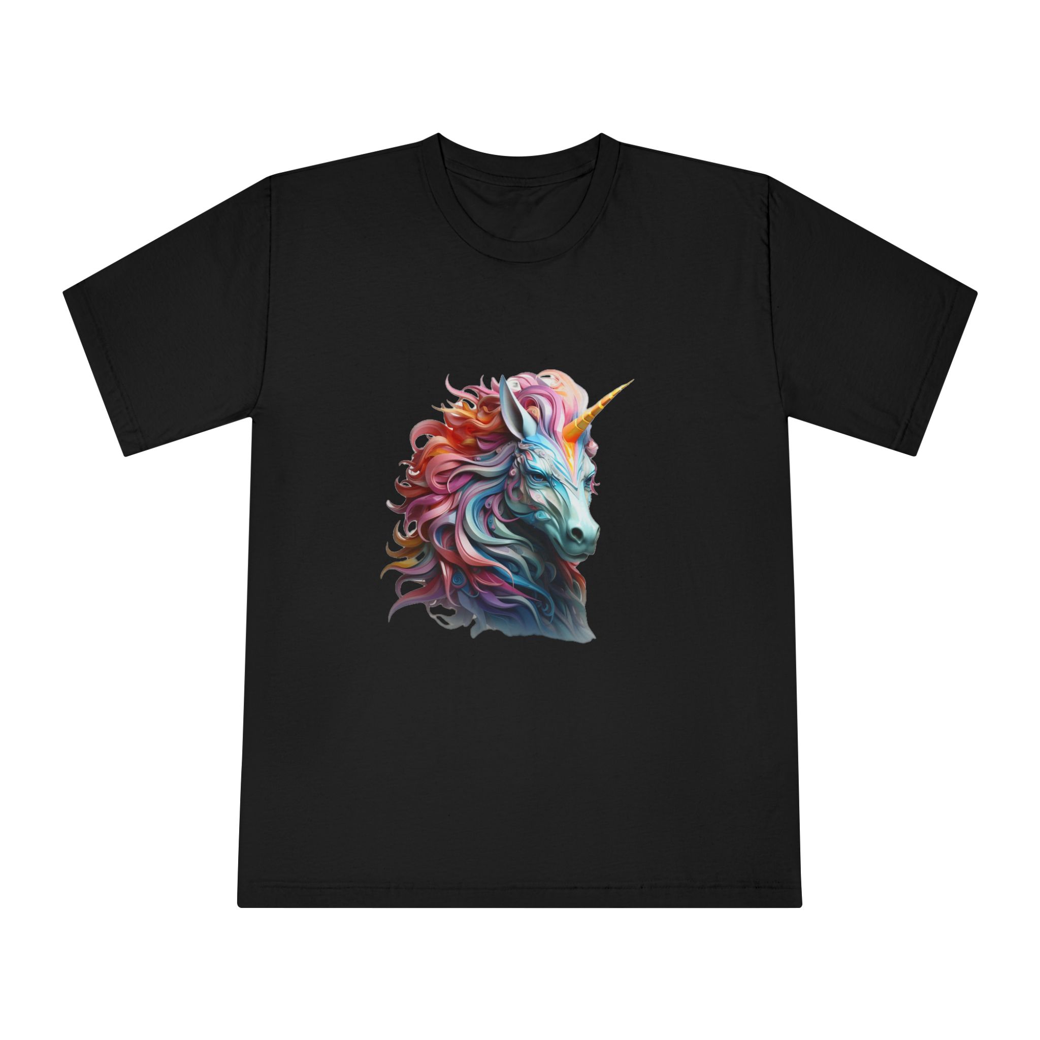 Colorful 3d Unicorn With Colorful Mane Unisex Classic Crewneck T Shirt - Image 5