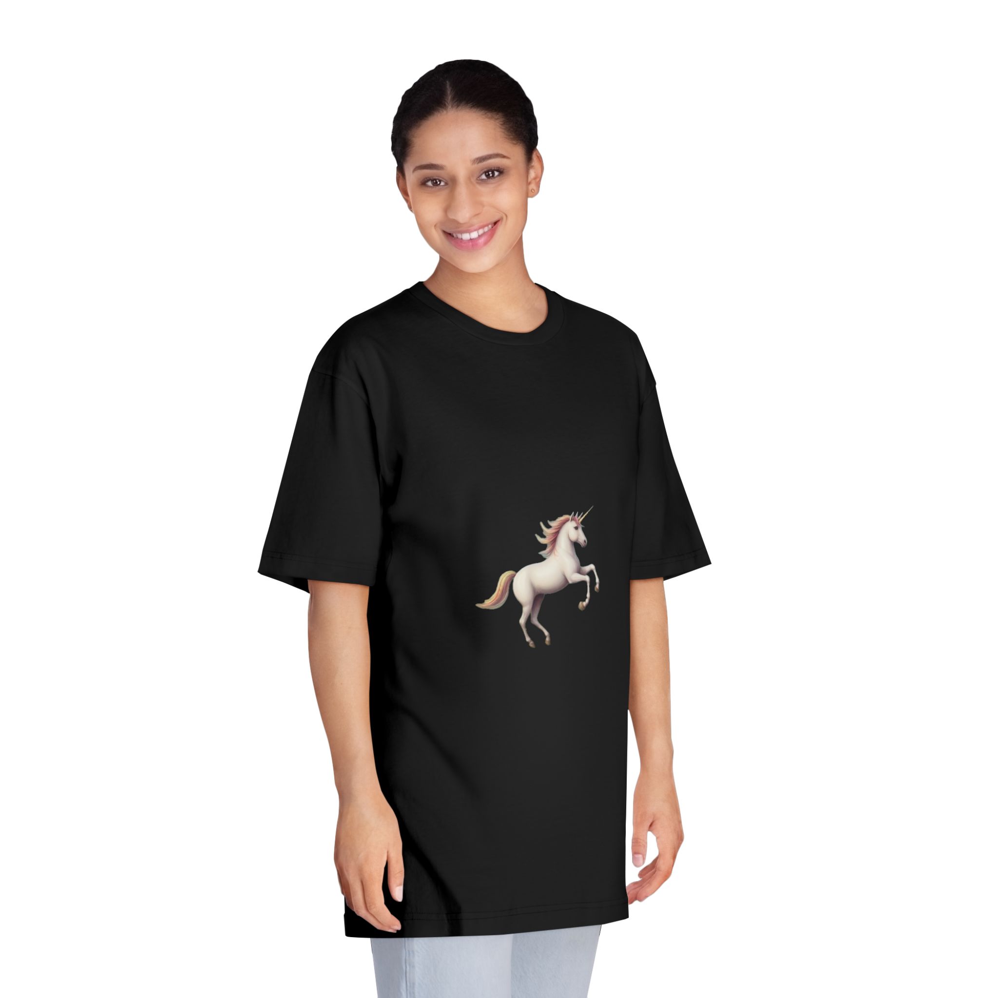 Beautiful Unicorn Running Magical Meadow Unicorn Background Images Whimsical Unicorn (42) Unisex Classic Crewneck T Shirt - Image 7