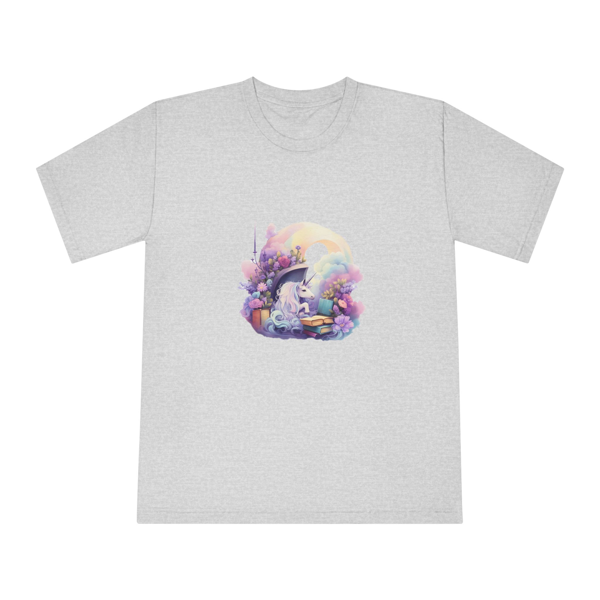 Watercolor Cozy Reading Book Set Hidden Realm Unicorns Fluffy Clipart Tshirt Isolated Unisex Classic Crewneck T Shirt - Image 13