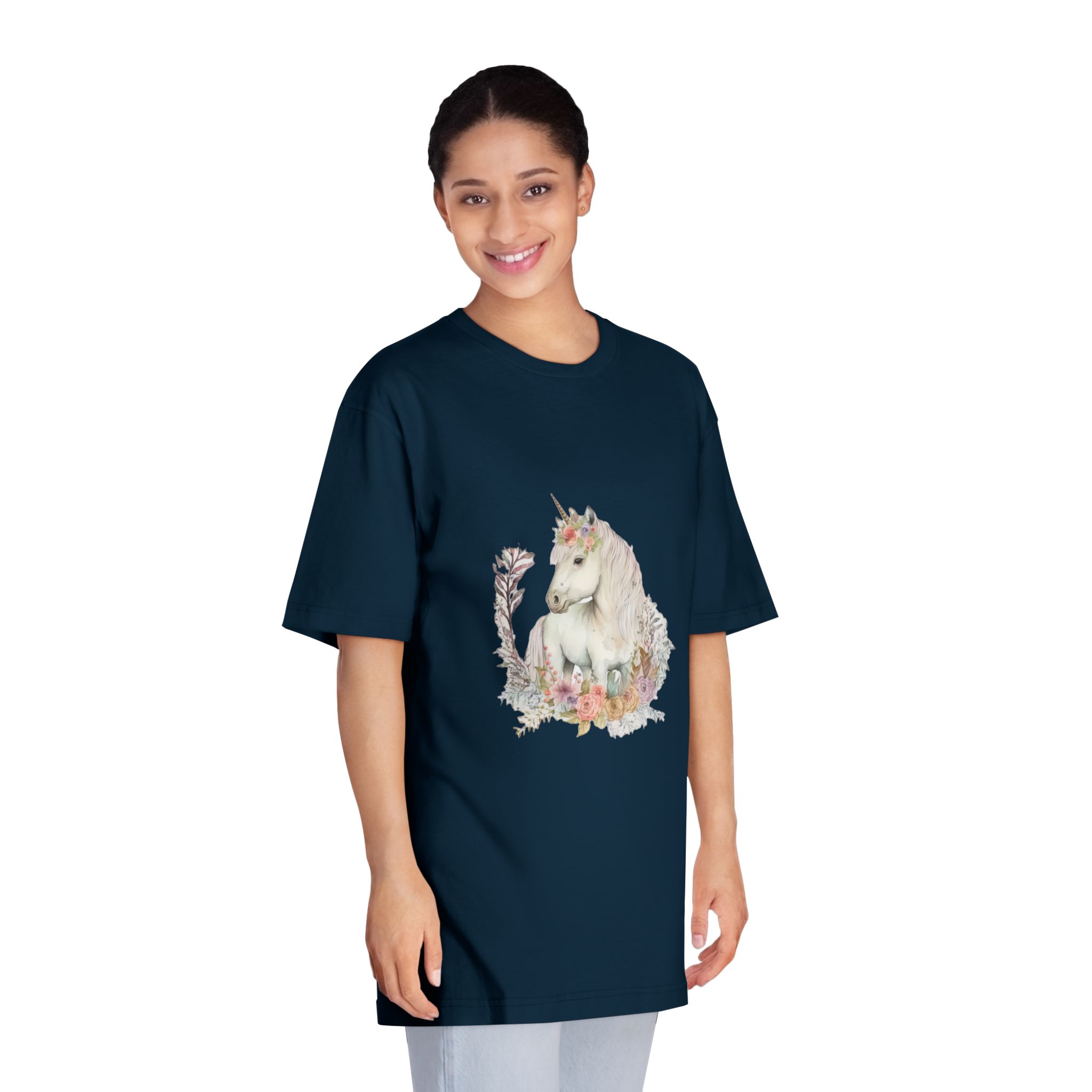Watercolor Forest Cartoon Isolated Cute Baby Unicorn Animal Illustration Ai Generative Unisex Classic Crewneck T Shirt - Image 19