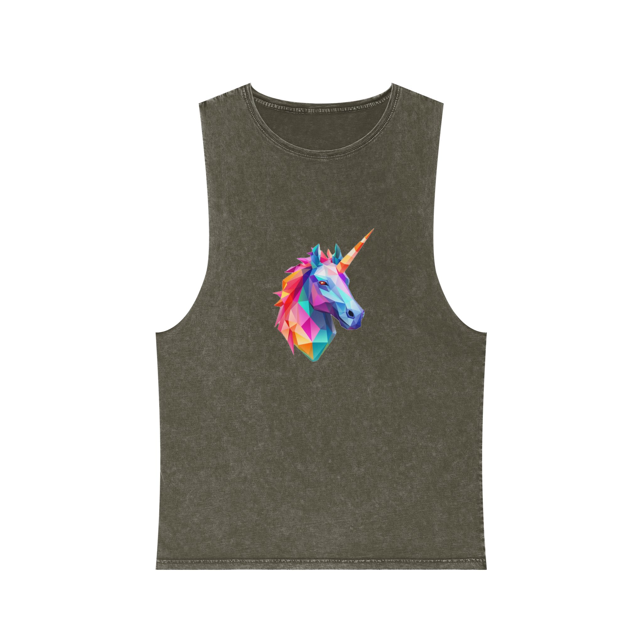 Mythical Unicorn With Poly Style (1) Unisex Stonewash Tank Top - Image 5