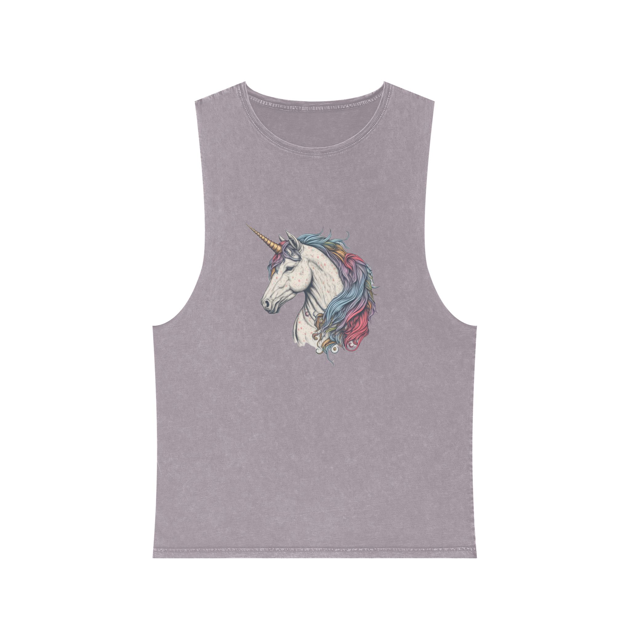 Colorful Unicorn Illustration Created With Ai Tools Copy Unisex Stonewash Tank Top - Image 17