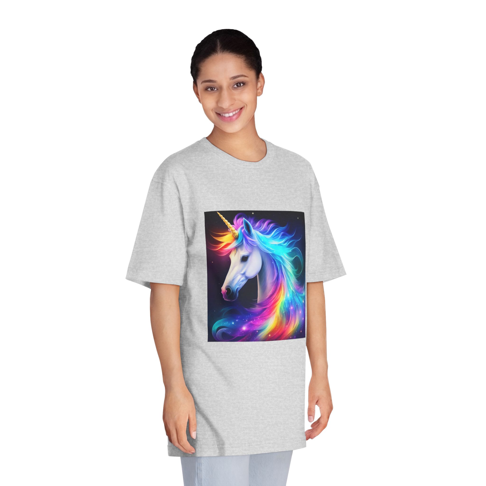 Portrait Unicorn Isolated Stars Background Generative Artificial Intelligence Unisex Classic Crewneck T Shirt - Image 15