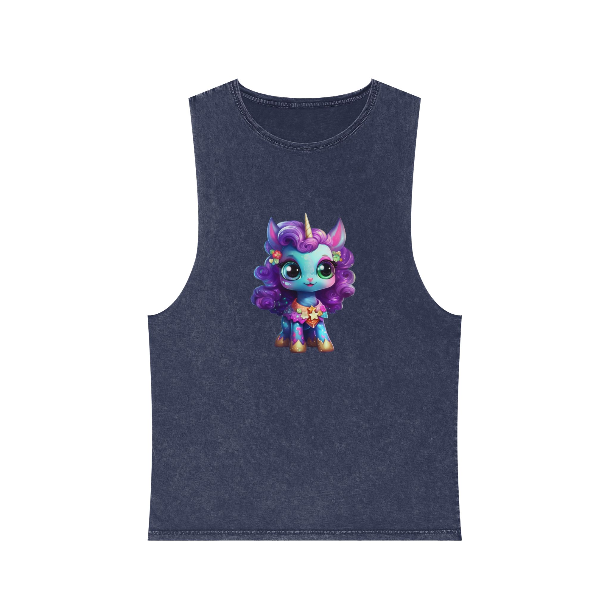 Beautiful Cute Baby Unicorn Copy Unisex Stonewash Tank Top - Image 13