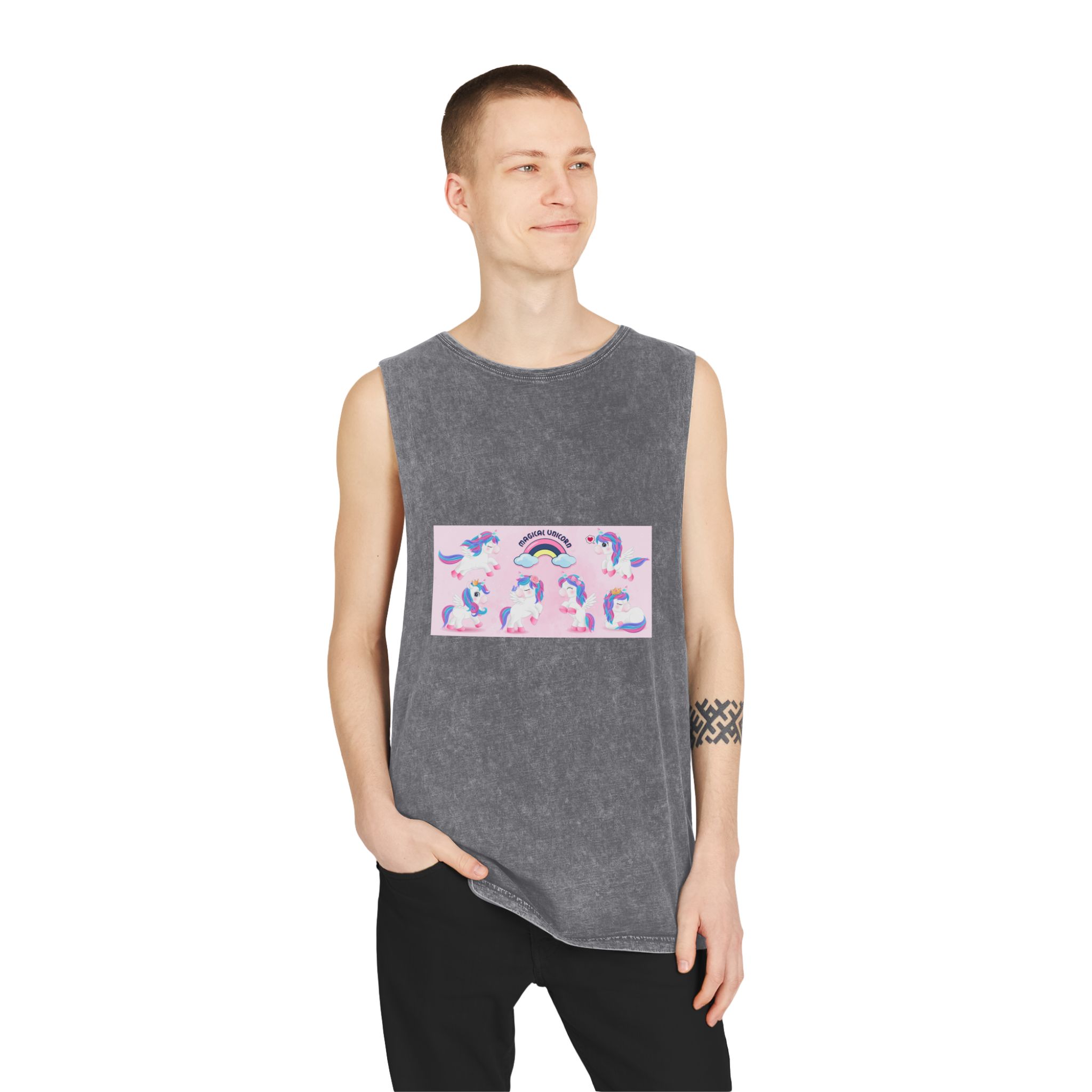Unicorn V494 Unisex Stonewash Tank Top - Image 11