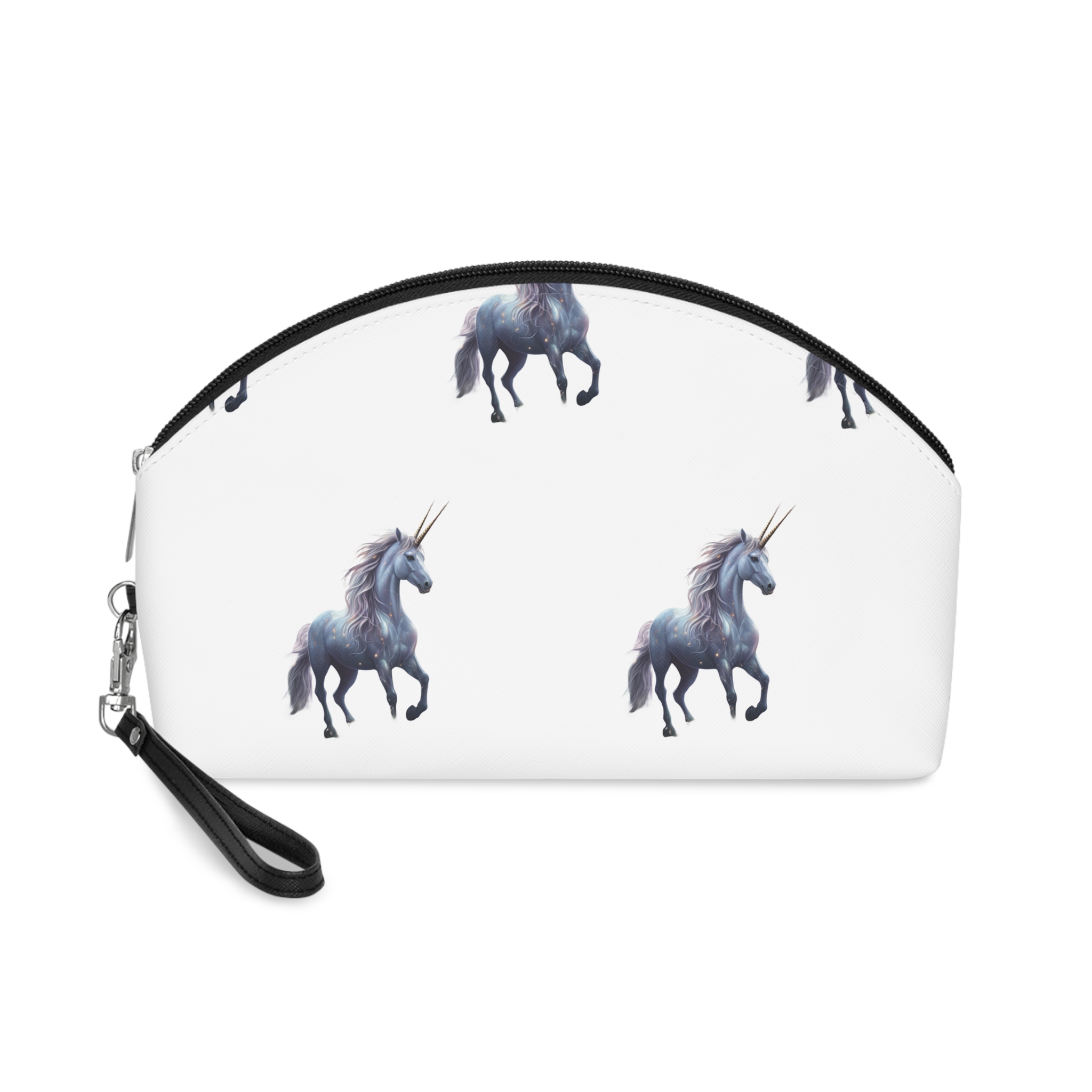 Unicorn Forest With Castle Background Generative Ai Makeup Bag