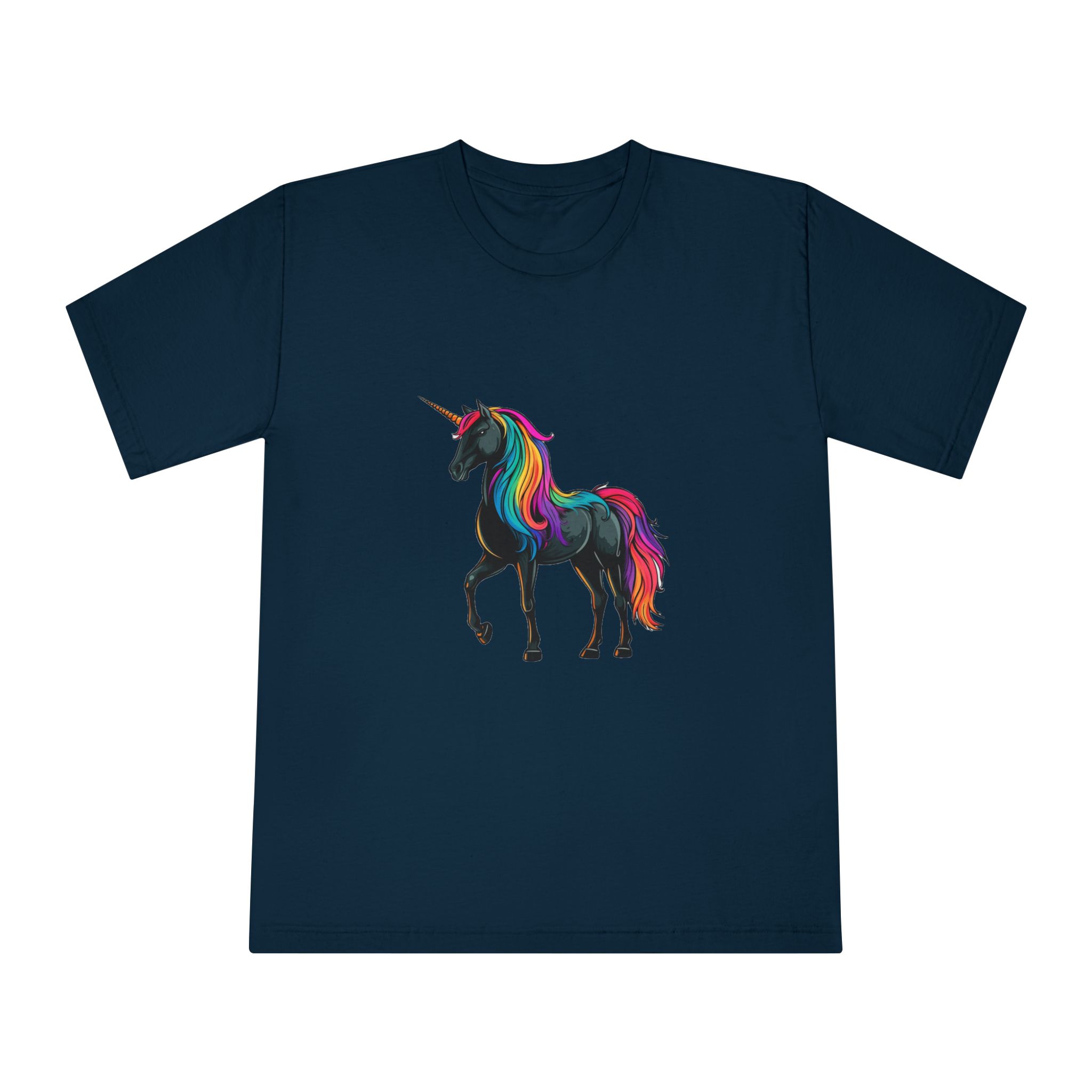 Cartoon Unicorn With Rainbow Mane Horn Generative Ai Unisex Classic Crewneck T Shirt - Image 17