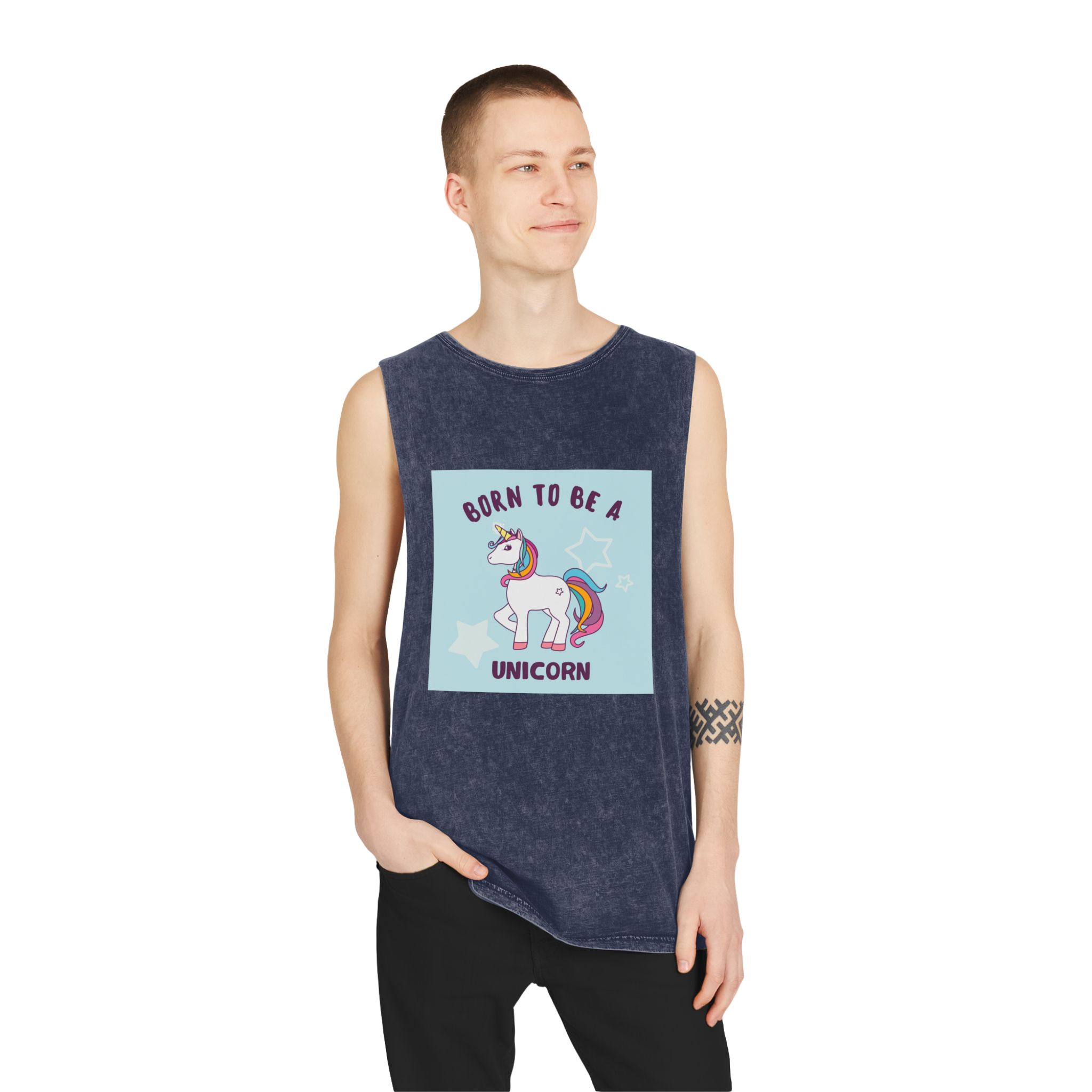 Unicorn V36 Unisex Stonewash Tank Top - Image 15