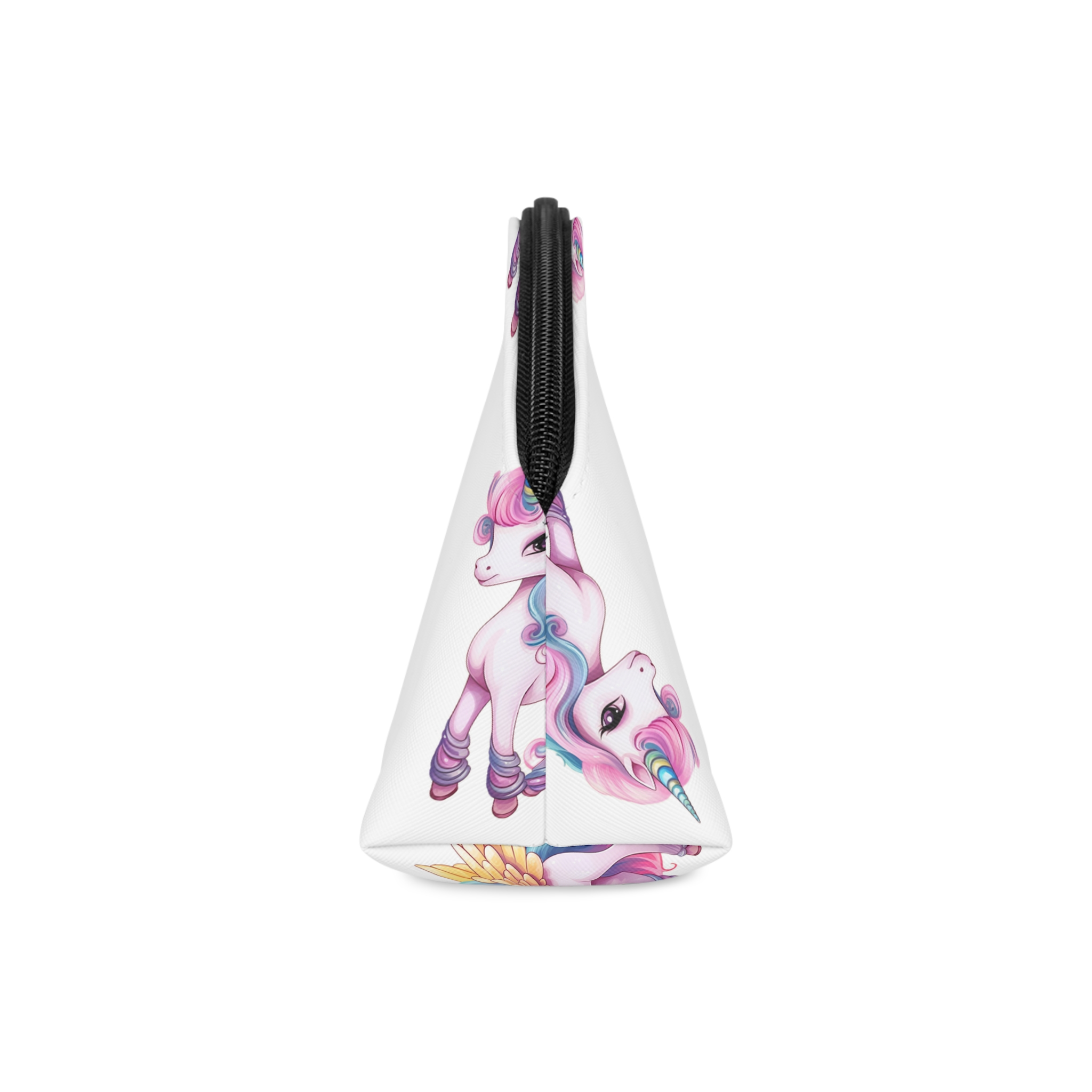 There Is Cartoon Unicorn With Pink Mane Blue Tail Generative Ai Makeup Bag - Image 4