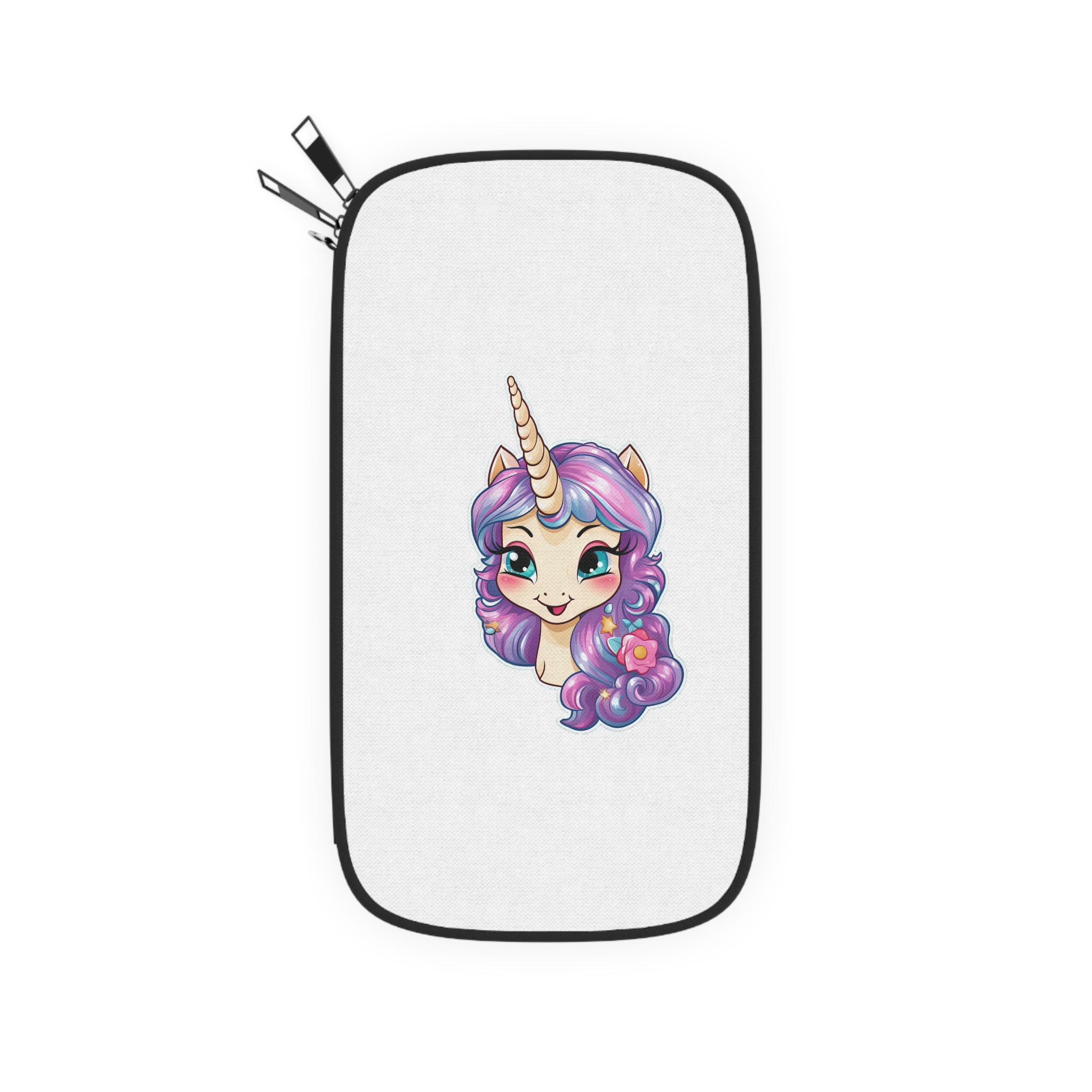 Cute Little Baby Unicorn With Rainbow Flowers Vector Illustration Set Generative Ai Passport Wallet - Image 2