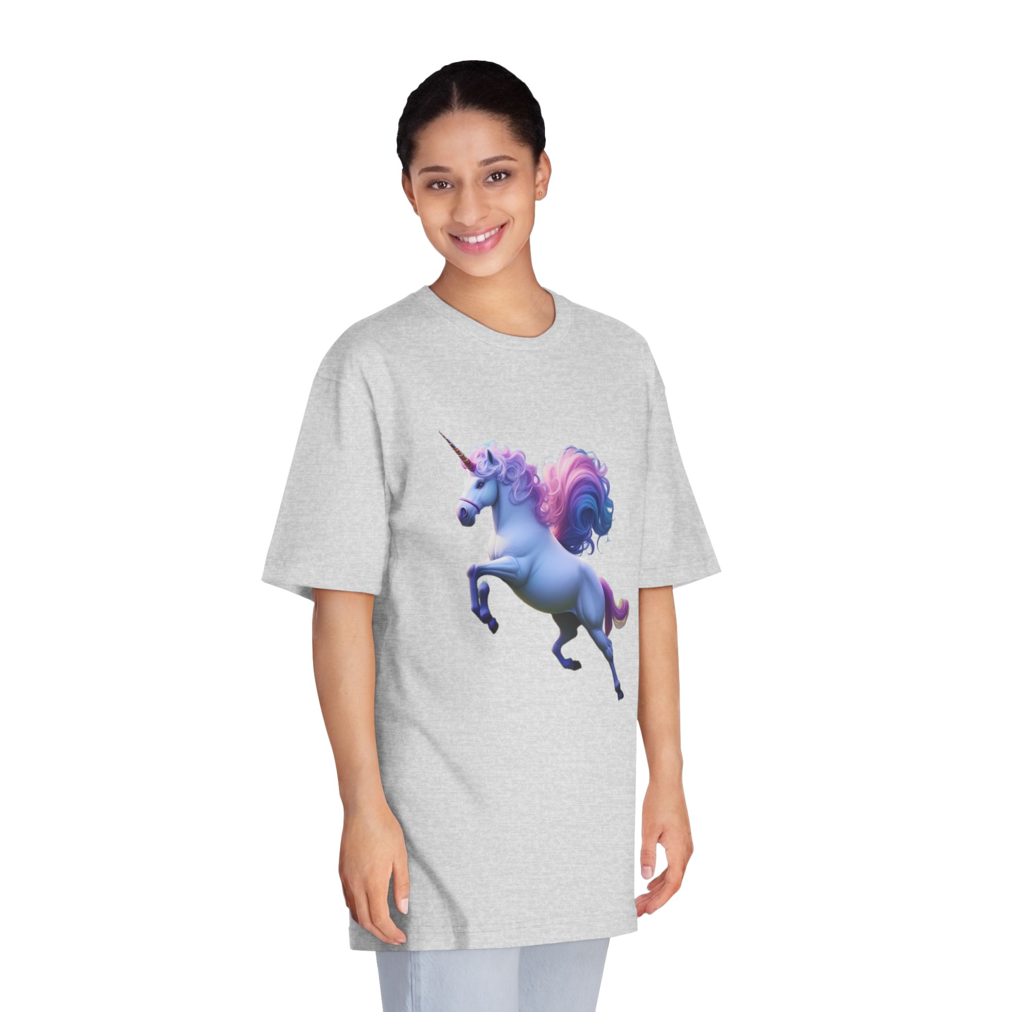 Beautiful Unicorn Running Magical Meadow Unicorn Background Images Whimsical Unicorn (26) Unisex Classic Crewneck T Shirt - Image 15