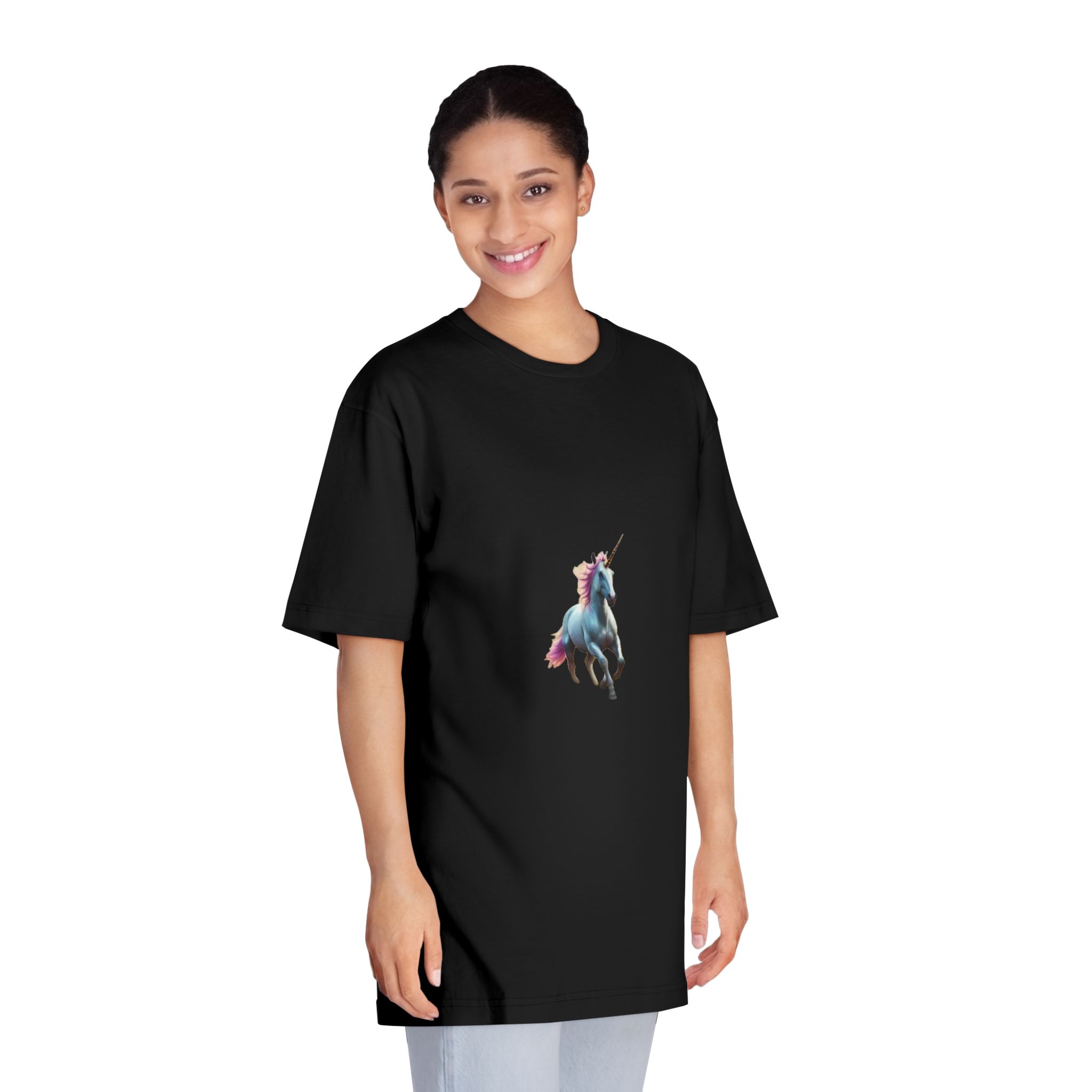 Beautiful Unicorn Running Magical Meadow Unicorn Background Images Whimsical Unicorn (35) Unisex Classic Crewneck T Shirt - Image 7