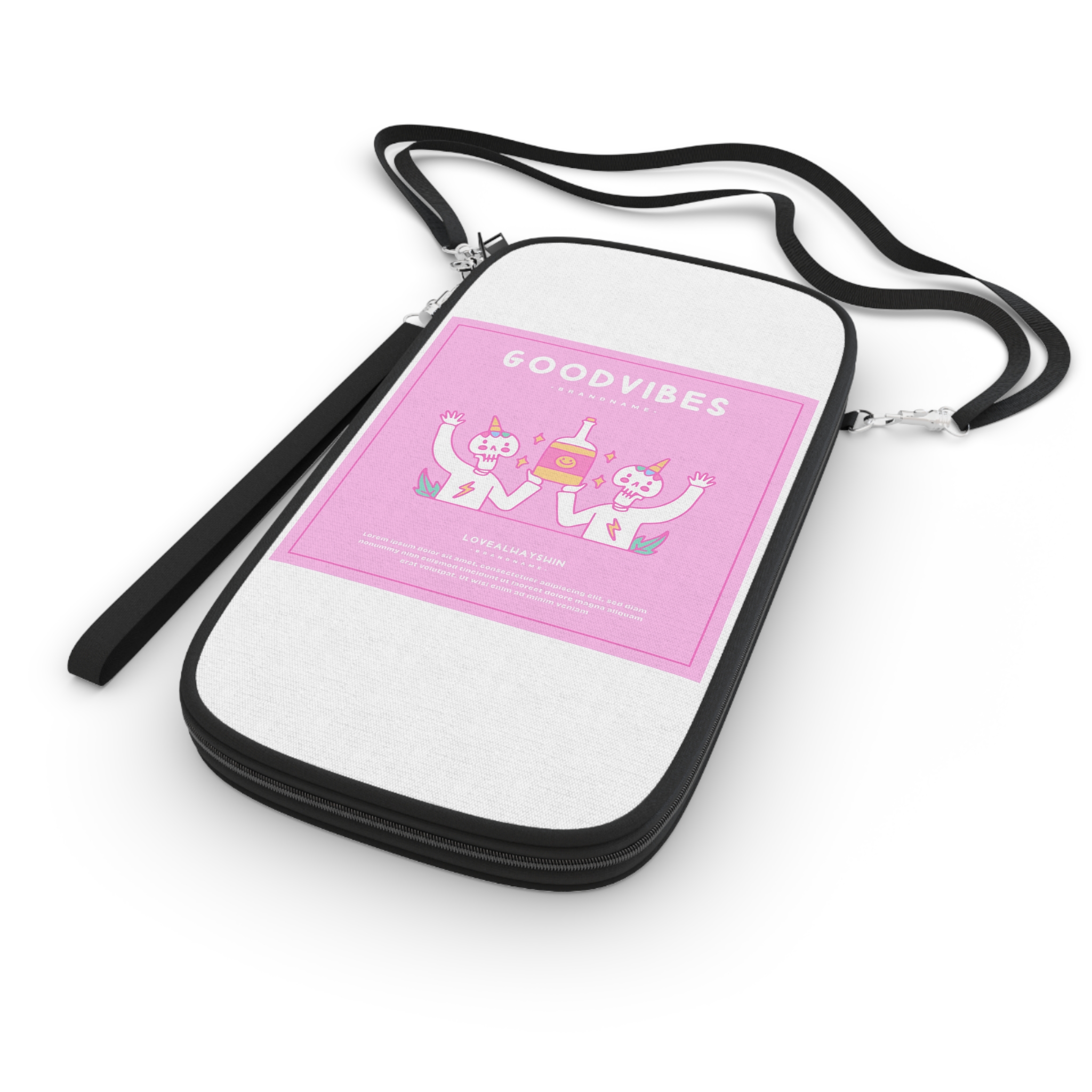 Cute Unicorn Skulls Holding Beer Bottle Illustration T Shirt Poster Passport Wallet - Image 3
