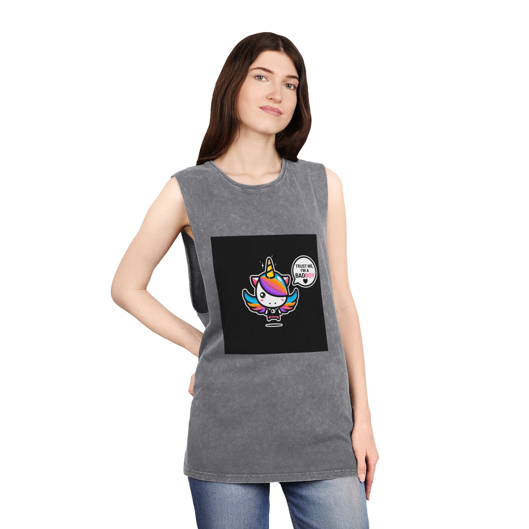 Cool Bad Boy Unisex Stonewash Tank Top - Image 12