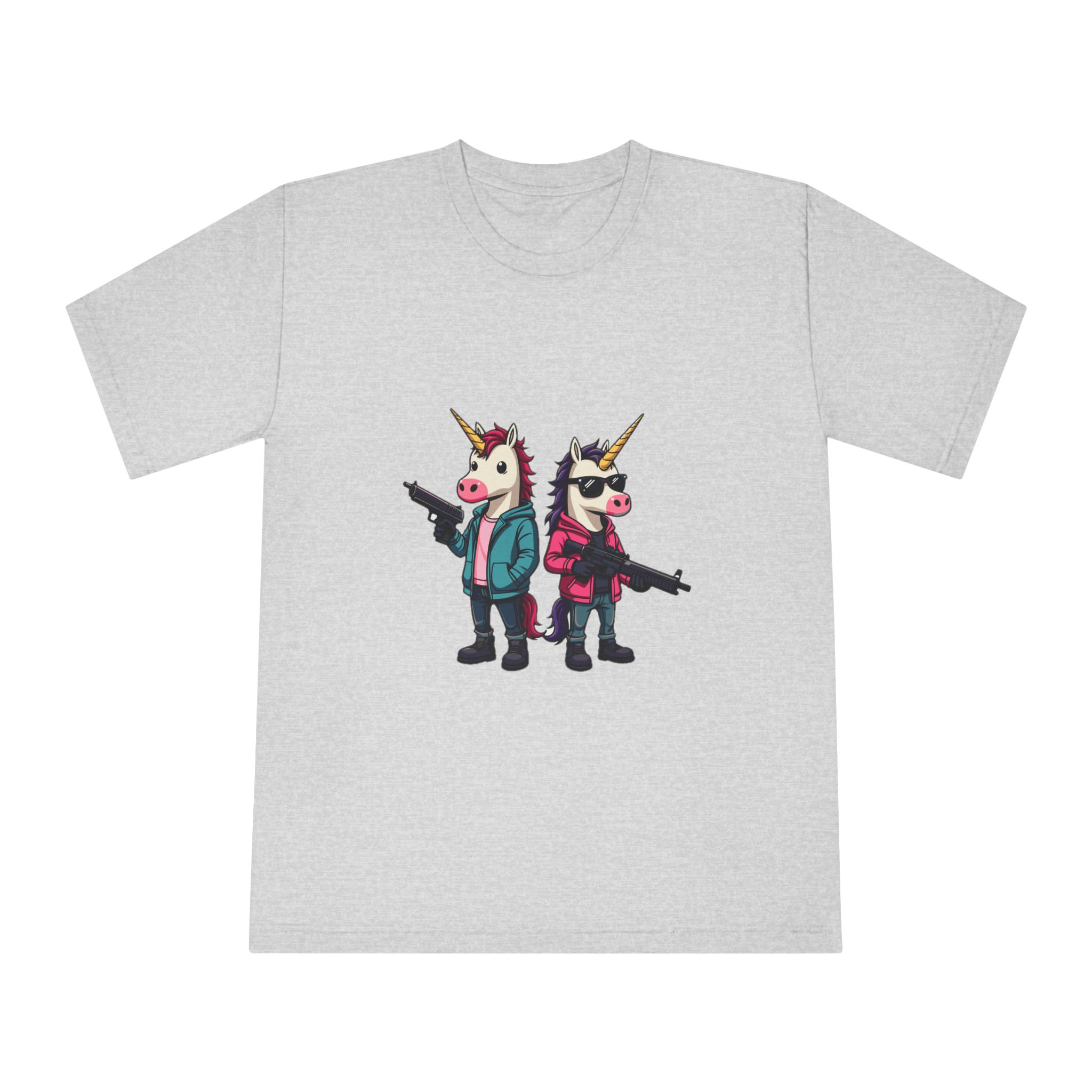 Two Unicorns With Horns Horns Standing Each Other Unisex Classic Crewneck T Shirt - Image 13