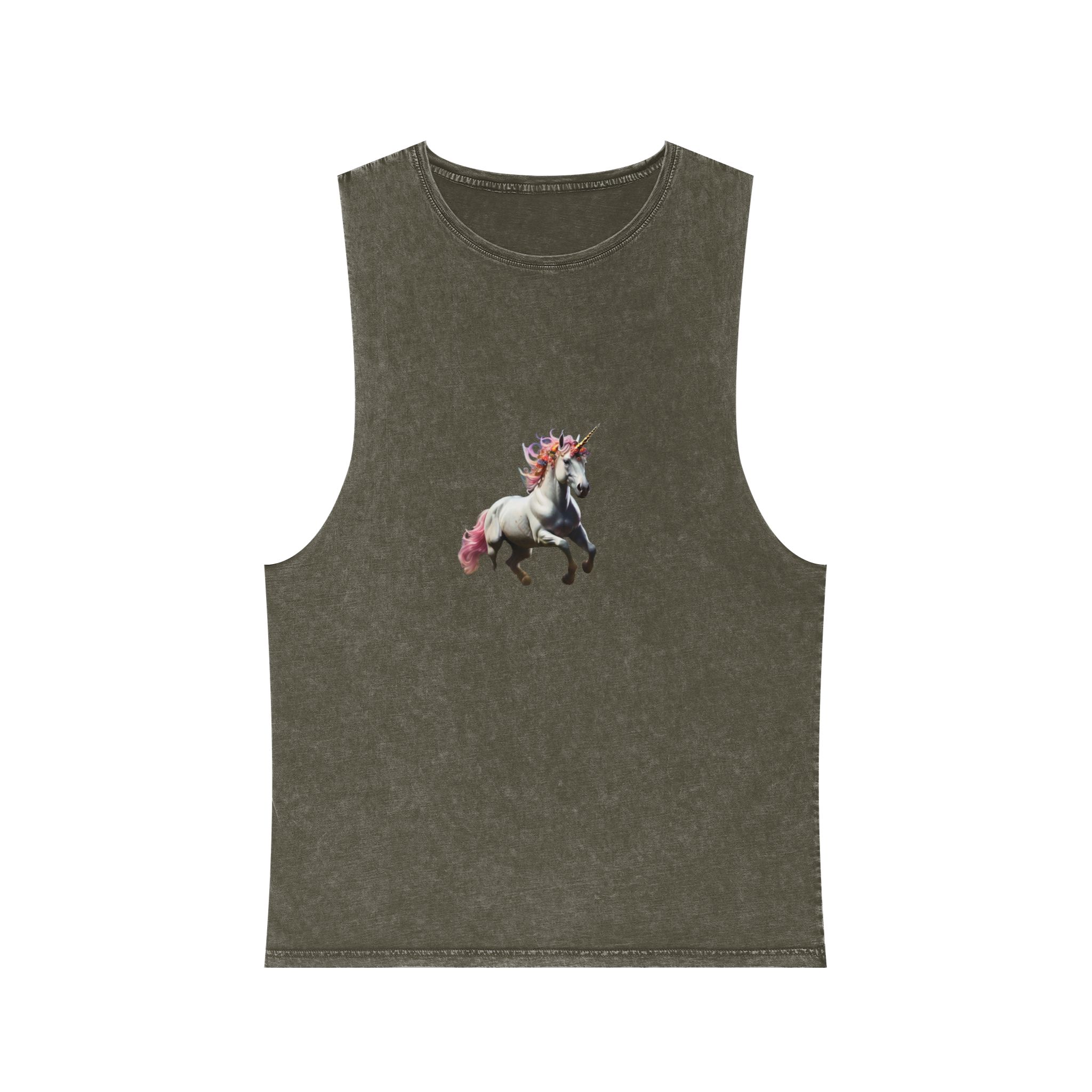Beautiful Unicorn Running Magical Meadow Unicorn Background Images Whimsical Unicorn (23) Unisex Stonewash Tank Top - Image 5