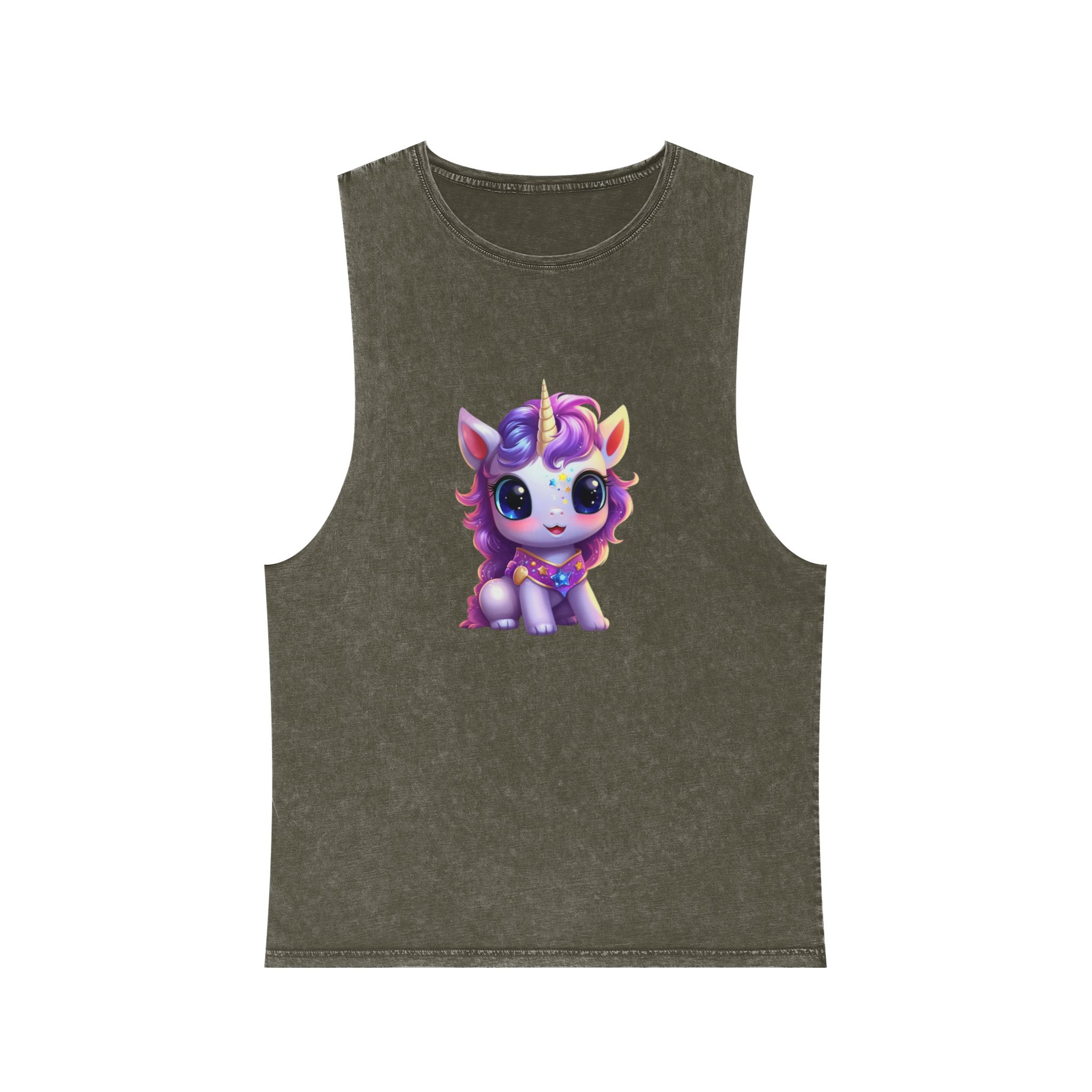 Beautiful Cute Baby Unicorn (4) Unisex Stonewash Tank Top - Image 5