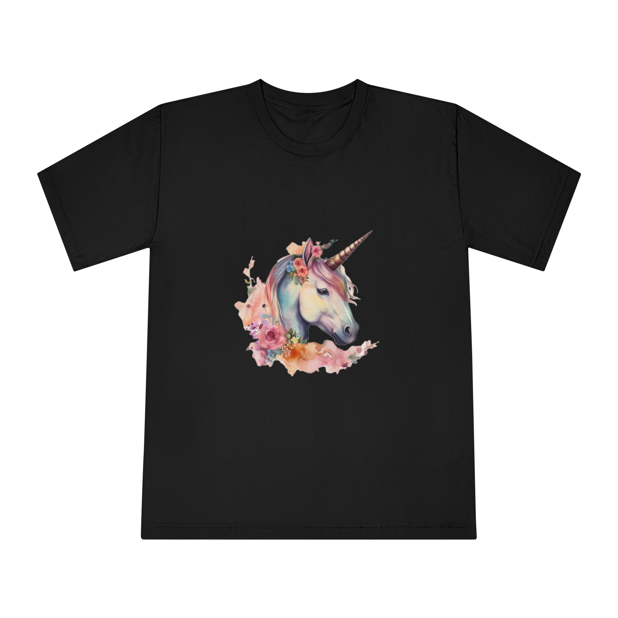 Unicorn With Pink Mane Flowers It Unisex Classic Crewneck T Shirt - Image 5