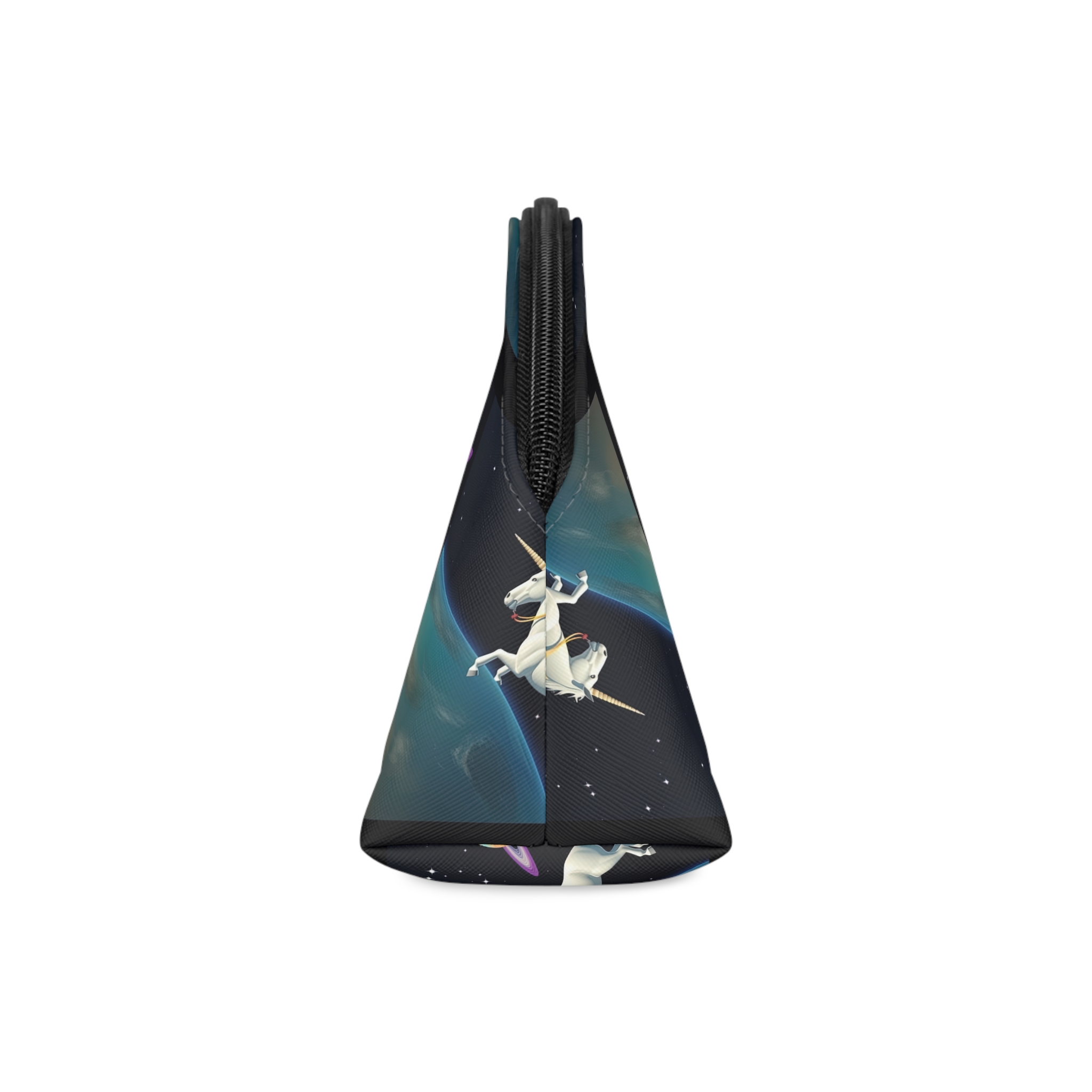 Picture White Unicorn With Rainbow It Makeup Bag - Image 4