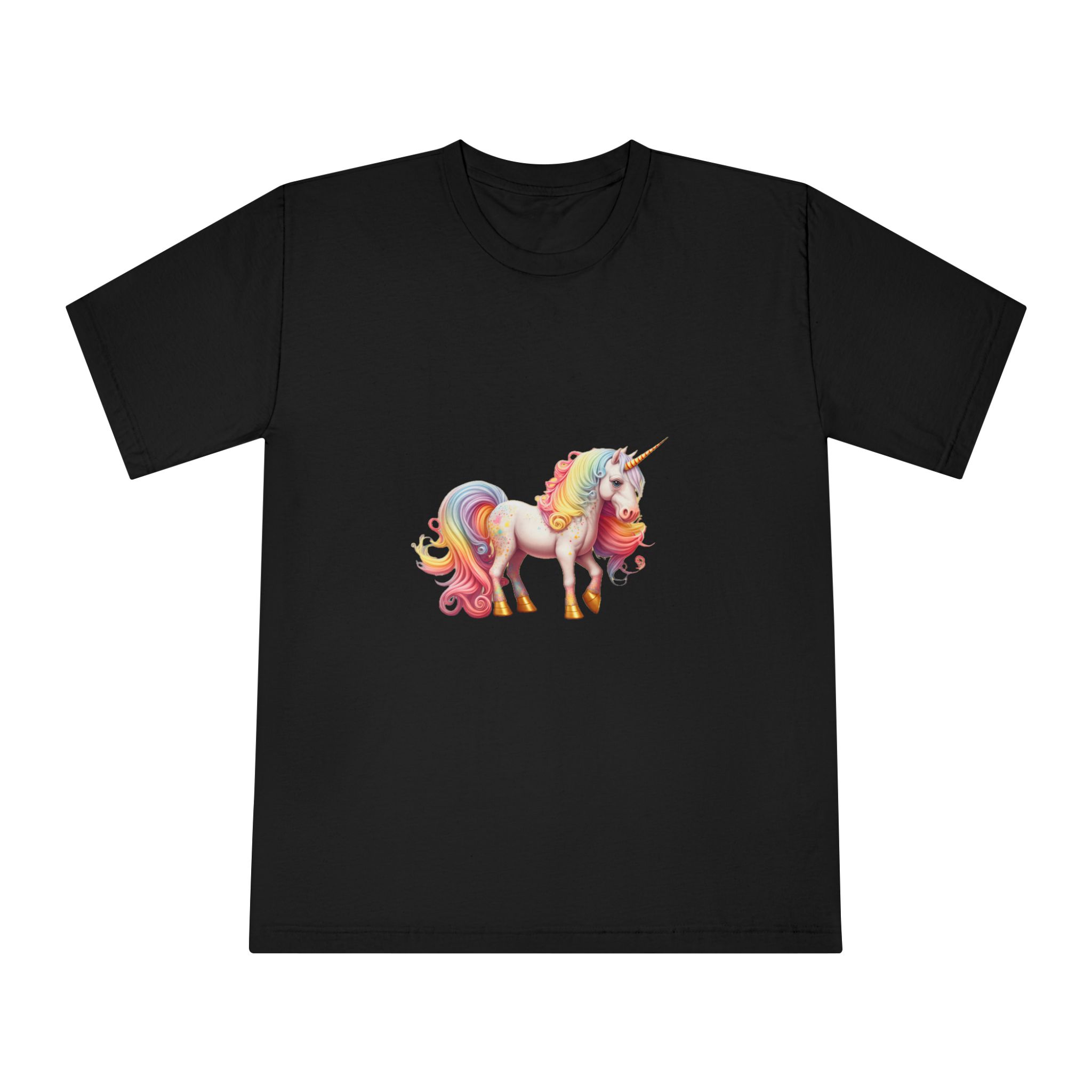 Cute Rainbow Unicorn Rainbow Colors Hair Fantasy Magic Unicorn Generative Ai Unisex Classic Crewneck T Shirt - Image 5