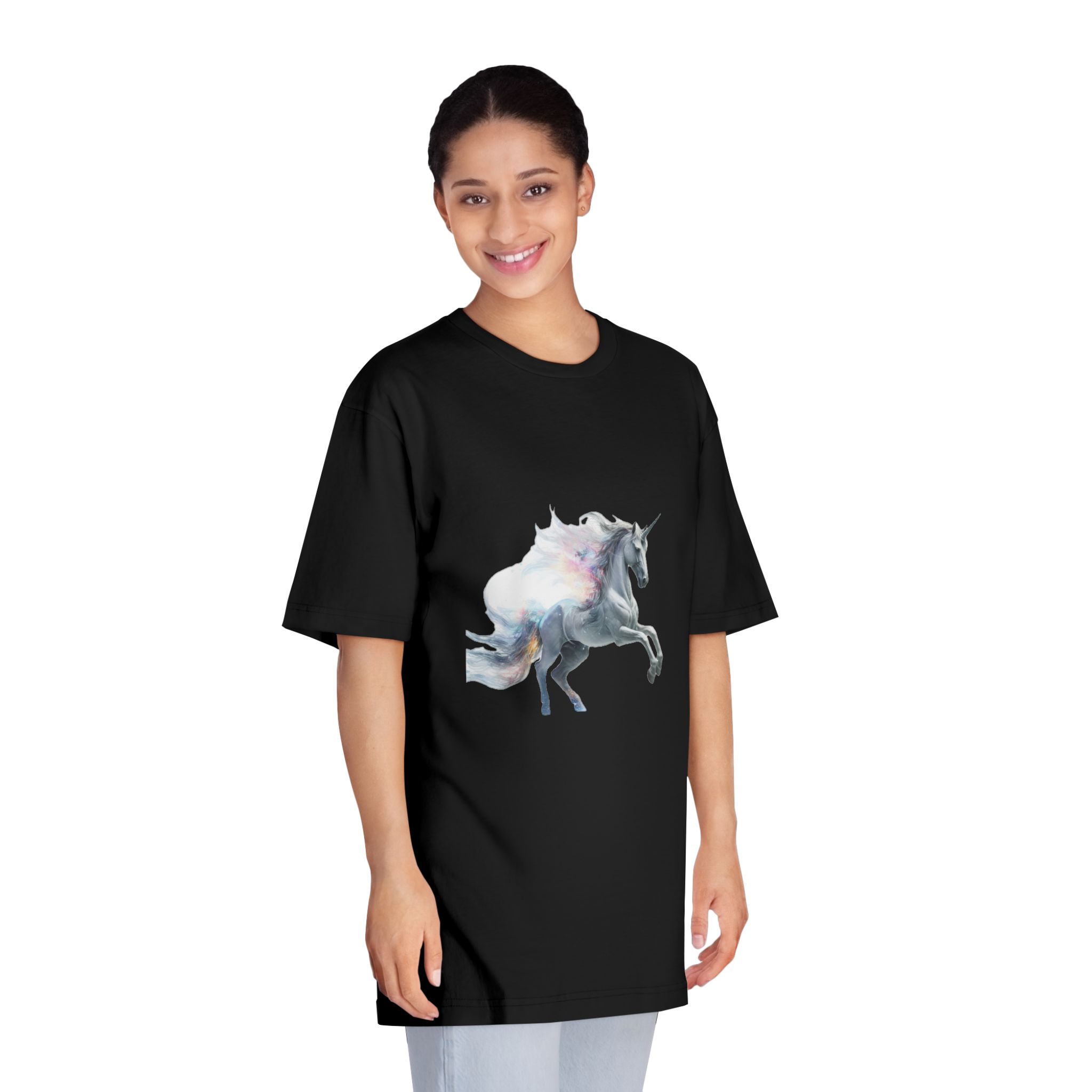 Unicorn With White Background High Quality Ultra Hd Unisex Classic Crewneck T Shirt - Image 7