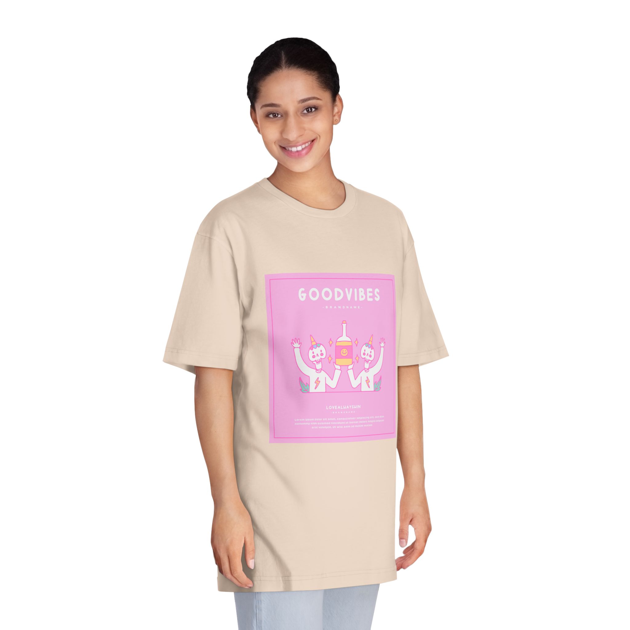 Cute Unicorn Skulls Holding Beer Bottle Illustration T Shirt Poster Unisex Classic Crewneck T Shirt - Image 11