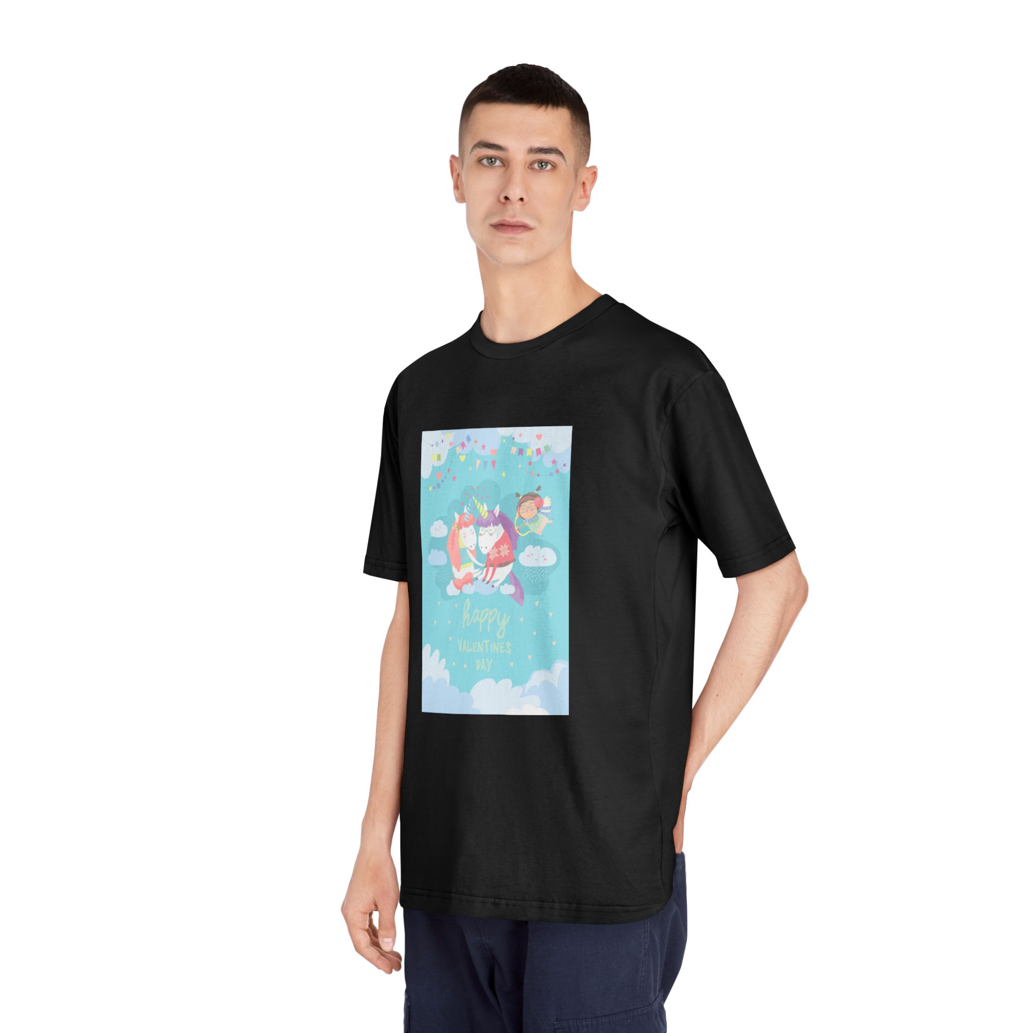 Cute Card With Fairy Unicorns Love Unisex Classic Crewneck T Shirt - Image 8