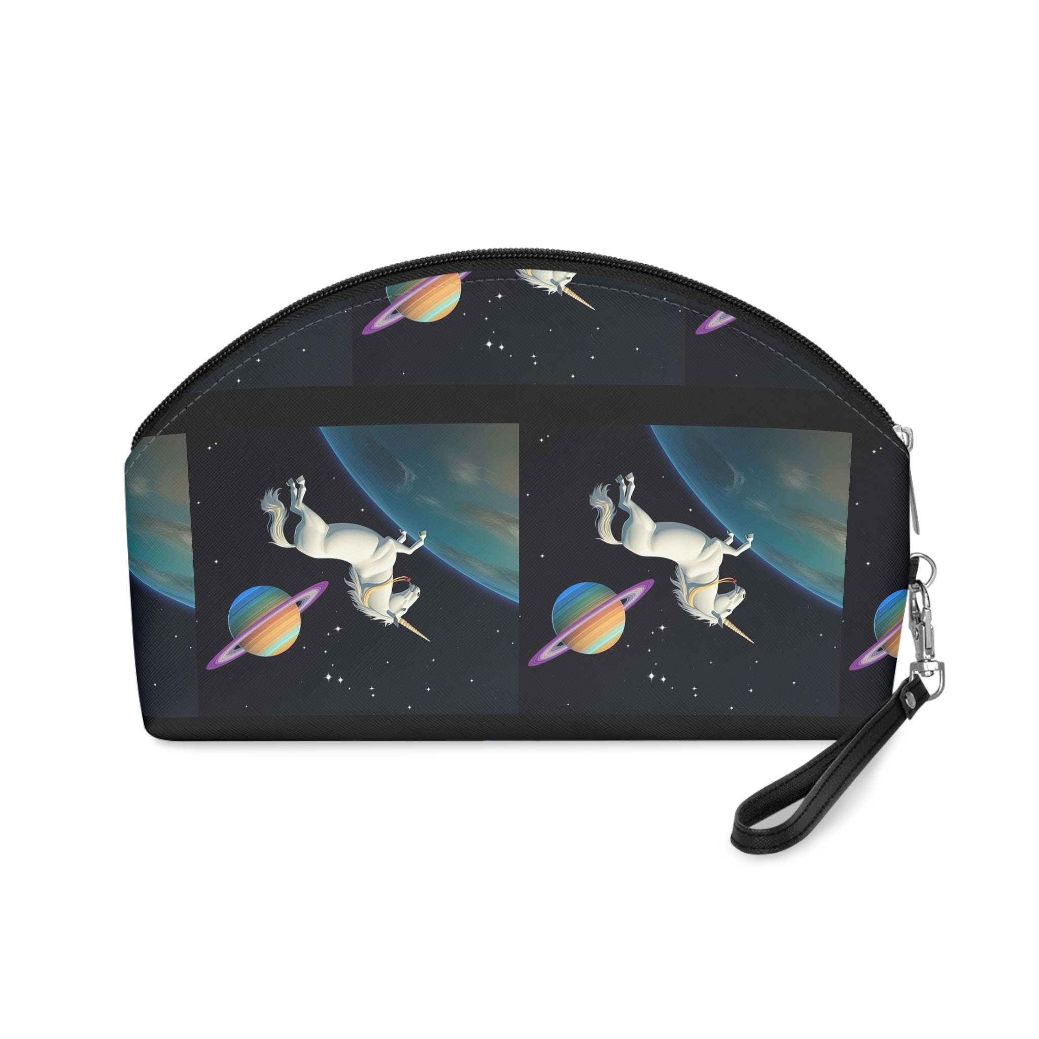 Picture White Unicorn With Rainbow It Makeup Bag - Image 2