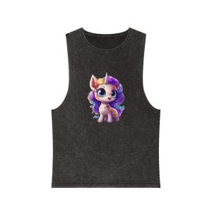 Beautiful Cute Baby Unicorn (1) Copy Unisex Stonewash Tank Top