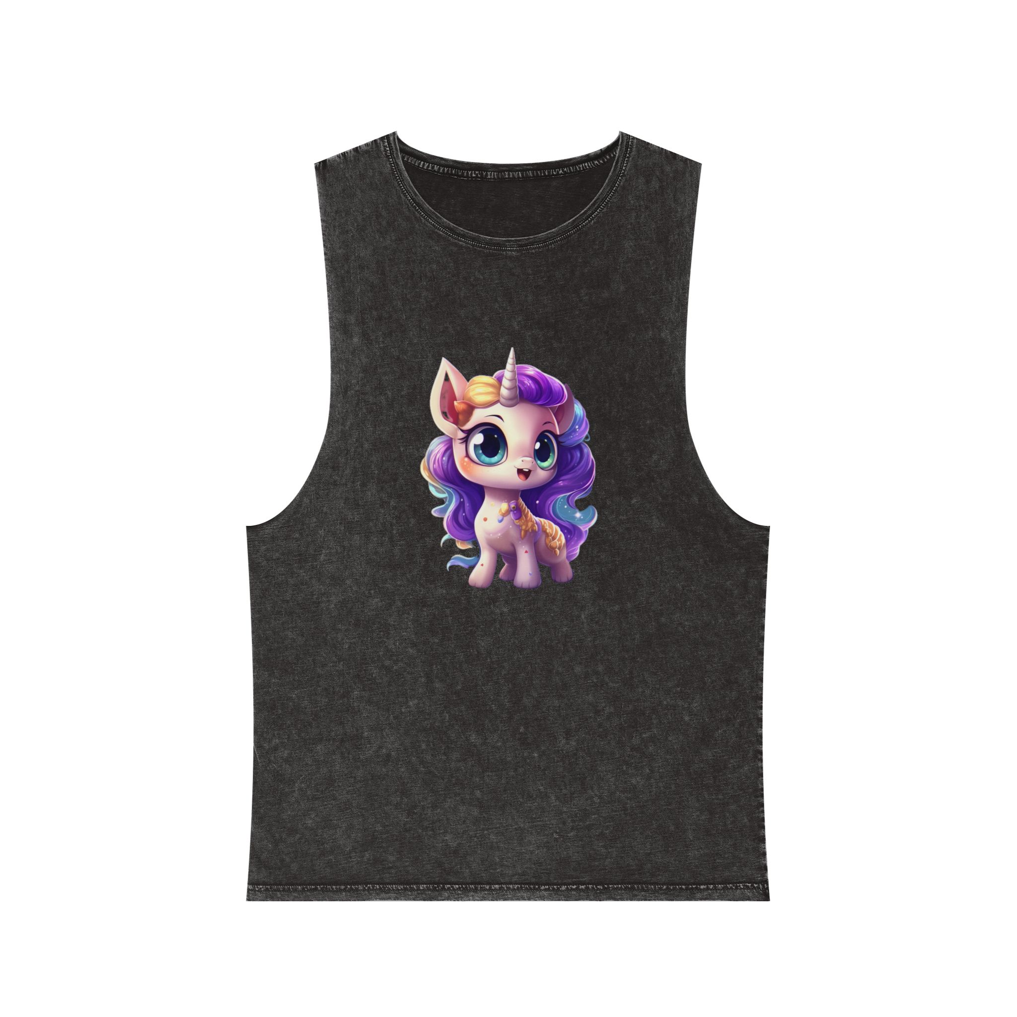 Beautiful Cute Baby Unicorn (1) Copy Unisex Stonewash Tank Top