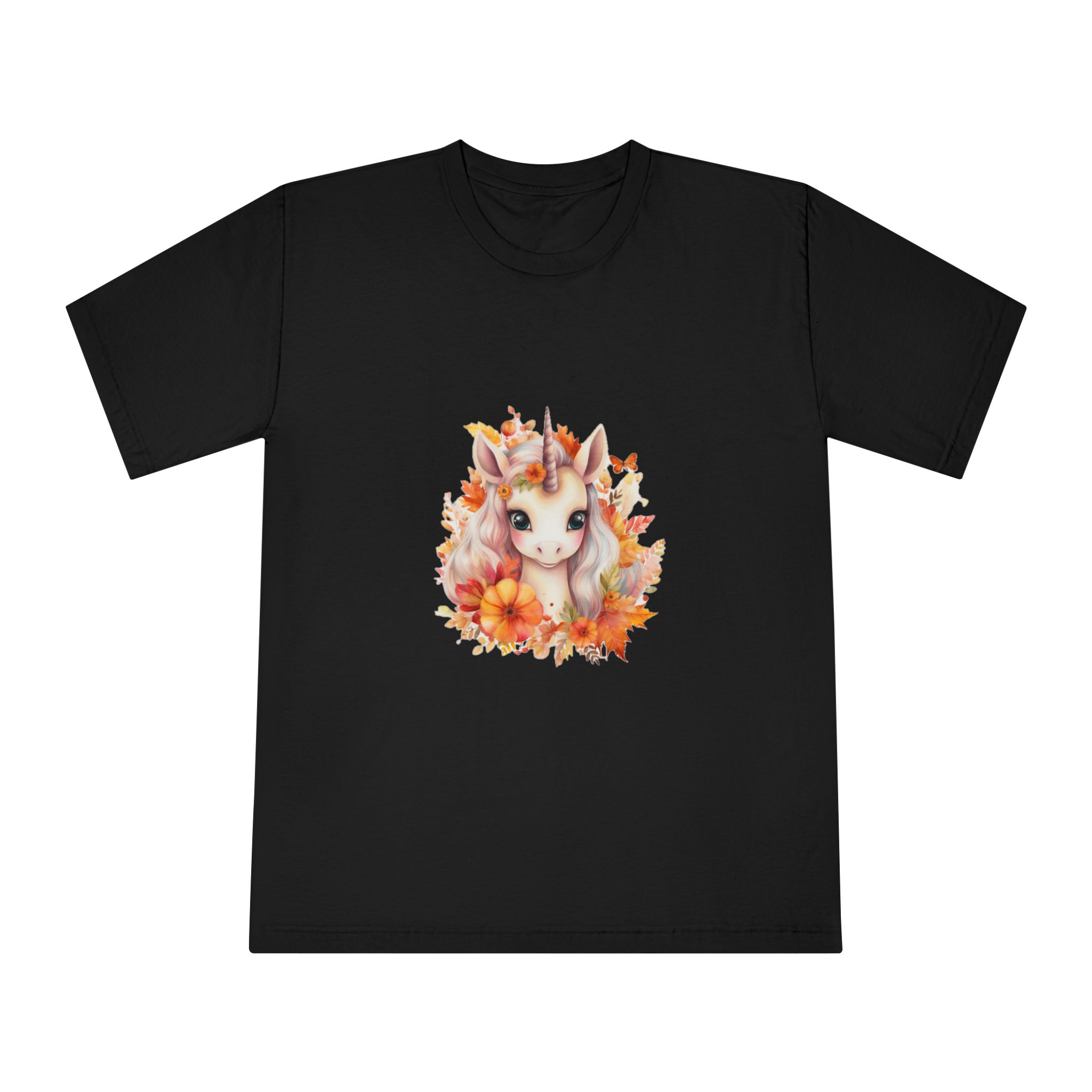 There Is Unicorn With Long Mane Flowers Around It Generative Ai Unisex Classic Crewneck T Shirt - Image 5