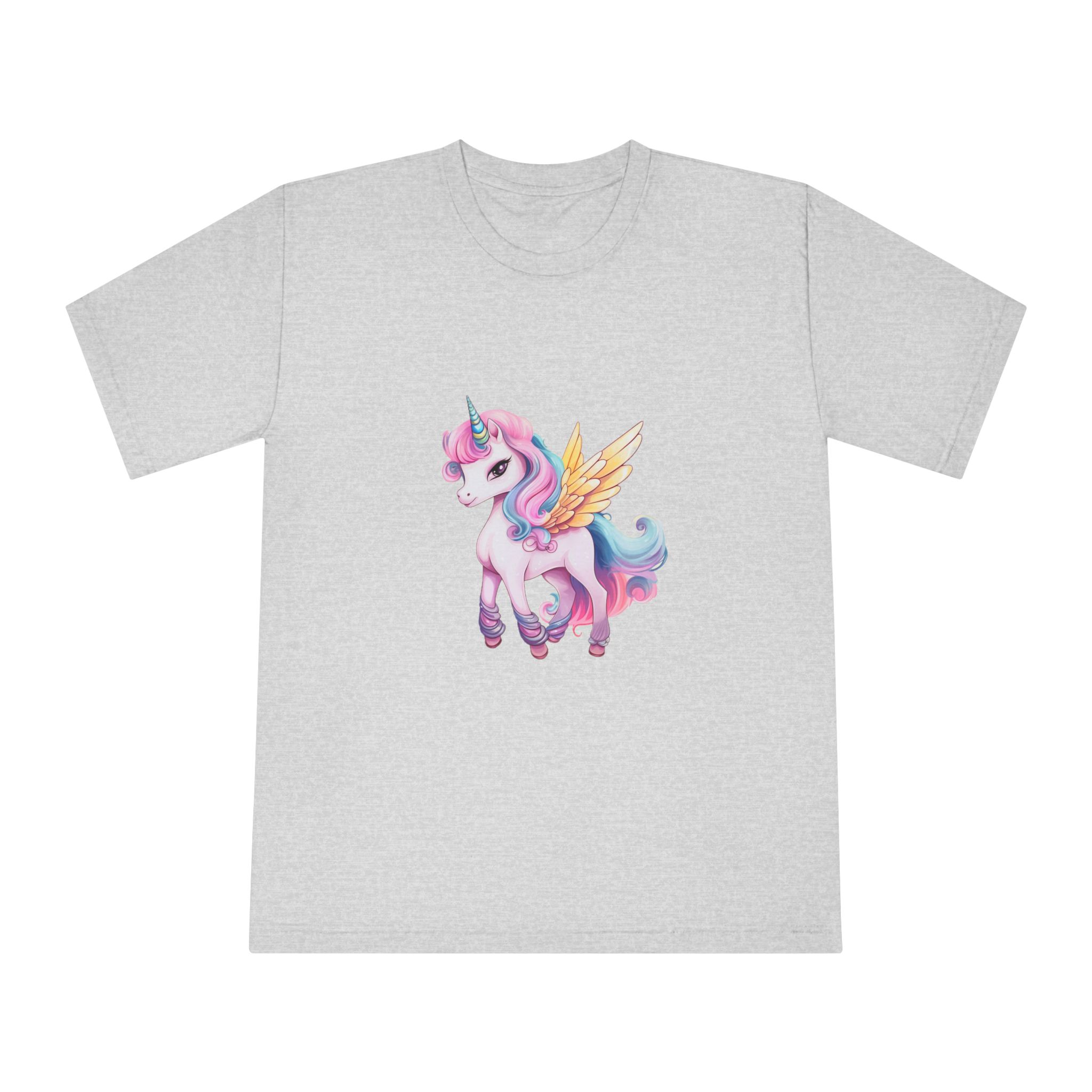 There Is Cartoon Unicorn With Pink Mane Blue Tail Generative Ai Unisex Classic Crewneck T Shirt - Image 13