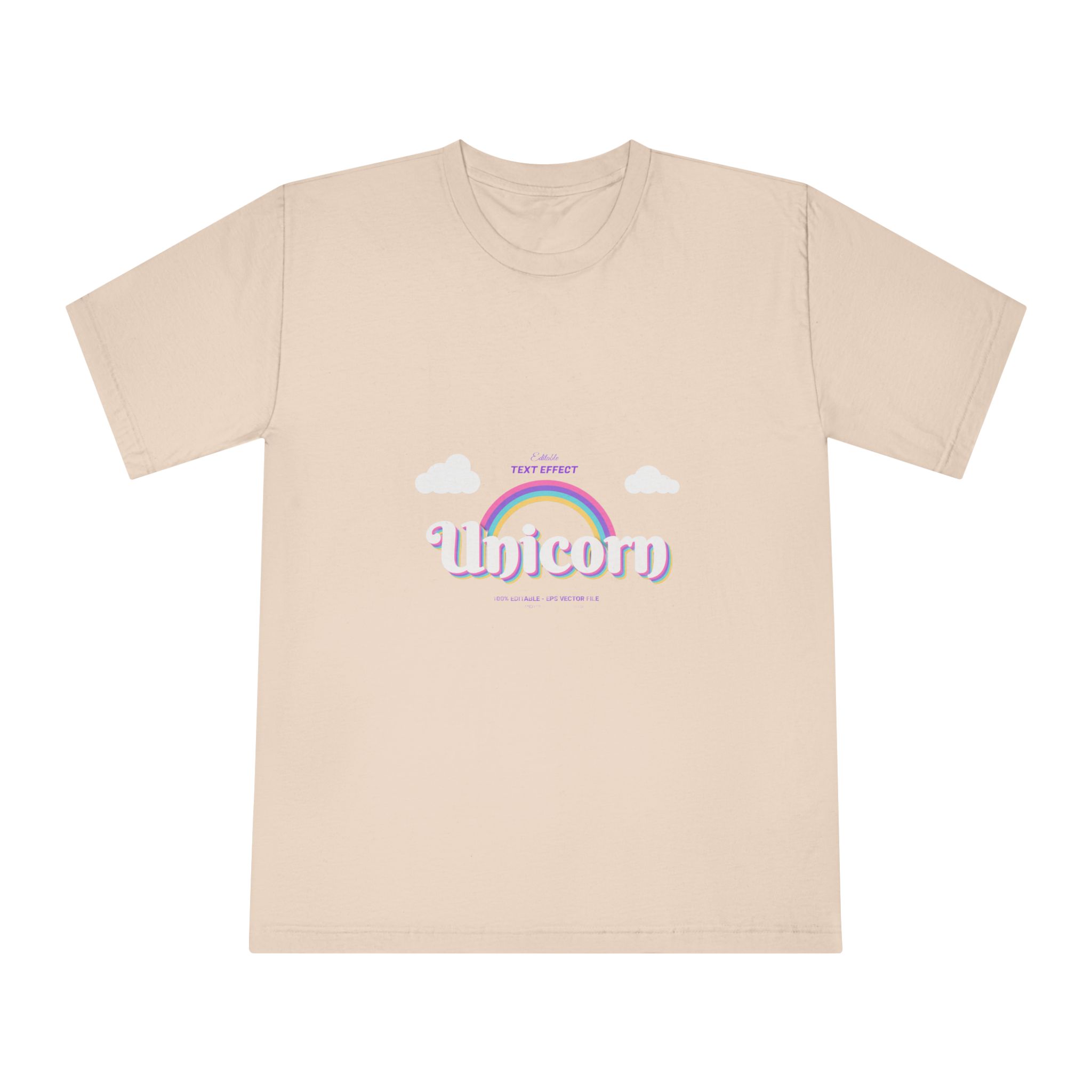 Cute Unicorn Editable Text Effect Unisex Classic Crewneck T Shirt - Image 9