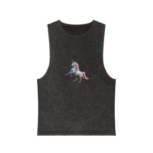Beautiful Unicorn Running Magical Meadow Unicorn Background Images Whimsical Unicorn (8) Unisex Stonewash Tank Top