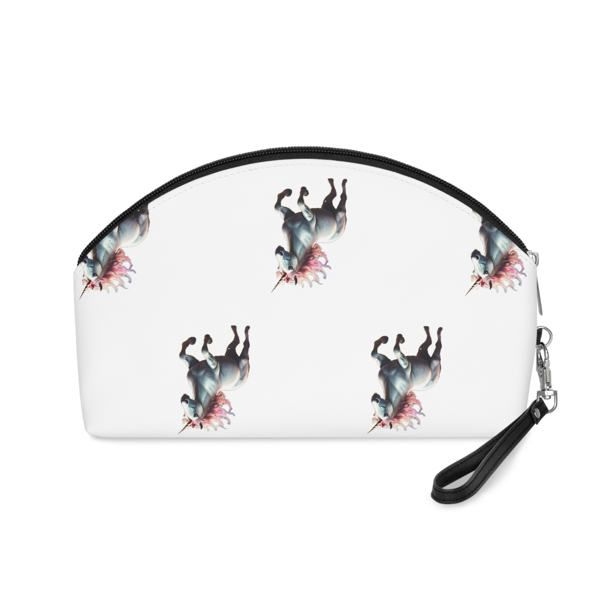 Beautiful Unicorn Running Magical Meadow Unicorn Background Images Whimsical Unicorn (22) Makeup Bag - Image 2