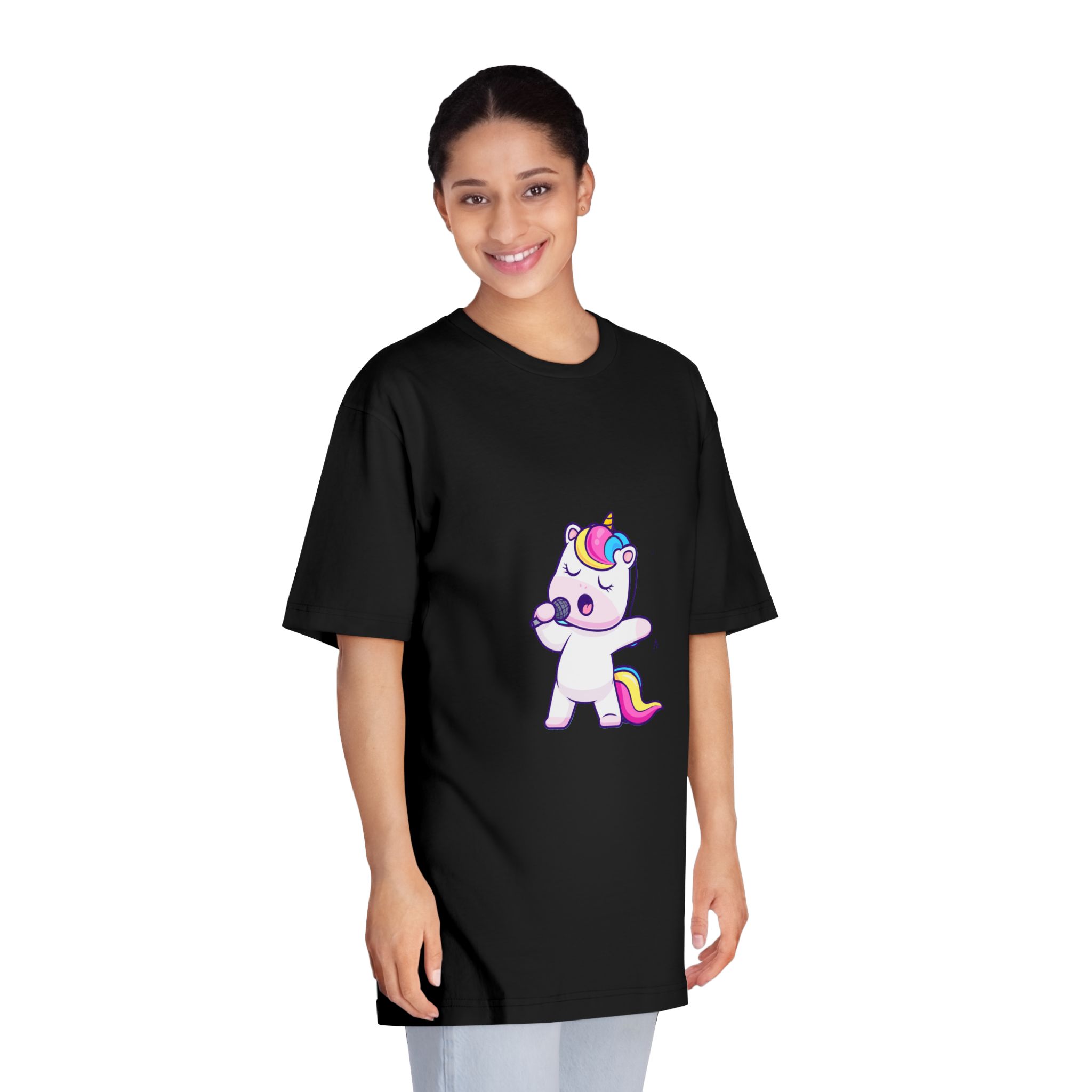 Cute Unicorn Singing Unisex Classic Crewneck T Shirt - Image 7