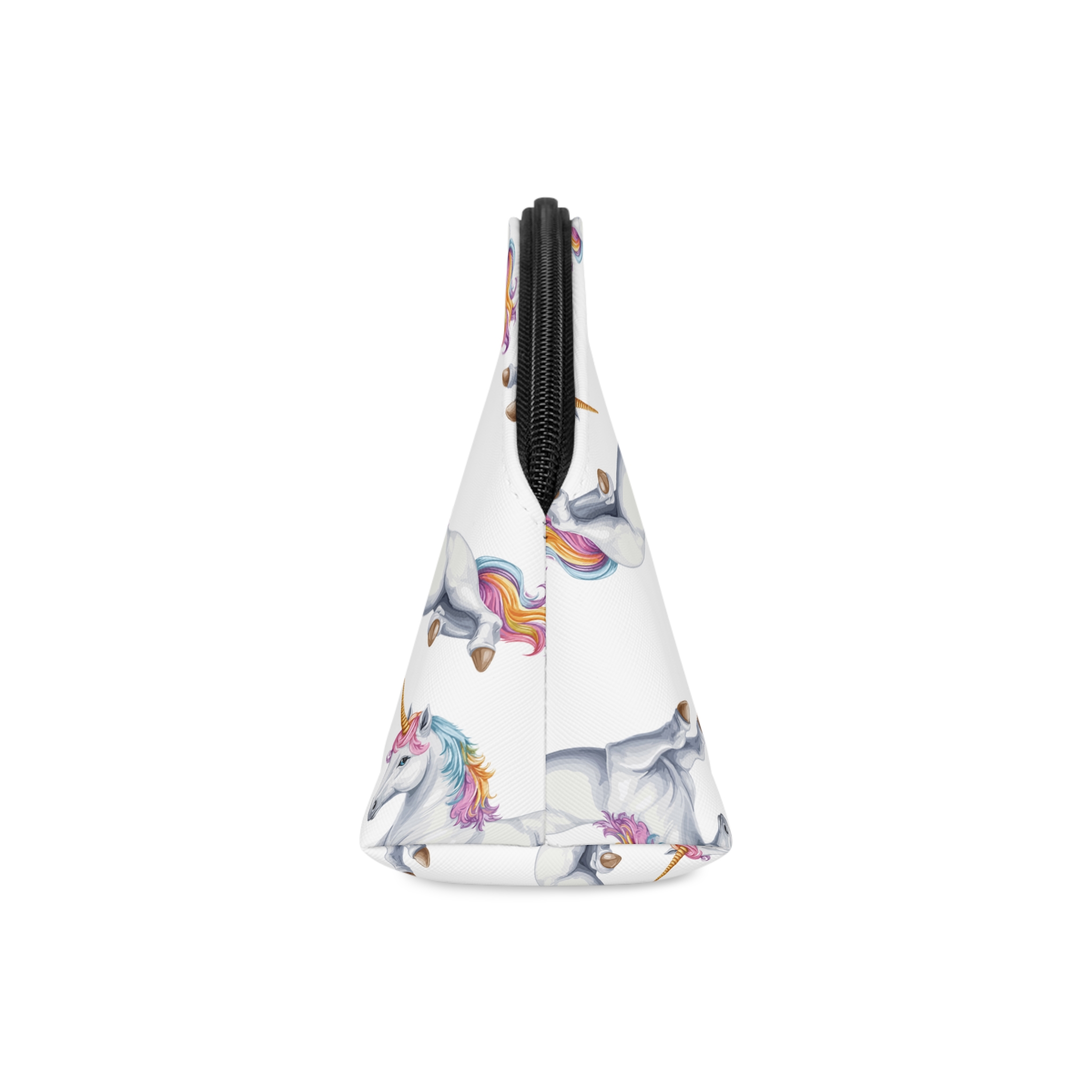 Colorful Unicorn With Unique Hairstyle Horn Sitting Vector Illustration Makeup Bag - Image 4