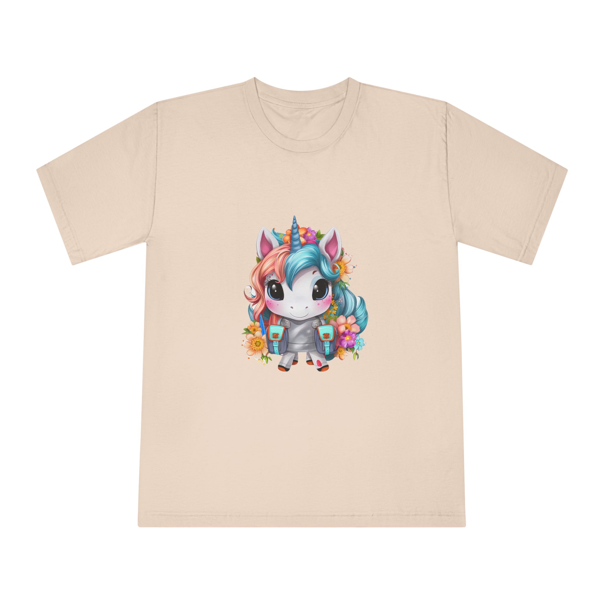 Unicorn With Bow Sword Her Hand Is Holding Sword Unisex Classic Crewneck T Shirt - Image 9