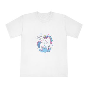 Cute Unicorn Cartoon Dream Big Series Hand Drawn Style Unisex Classic Crewneck T Shirt