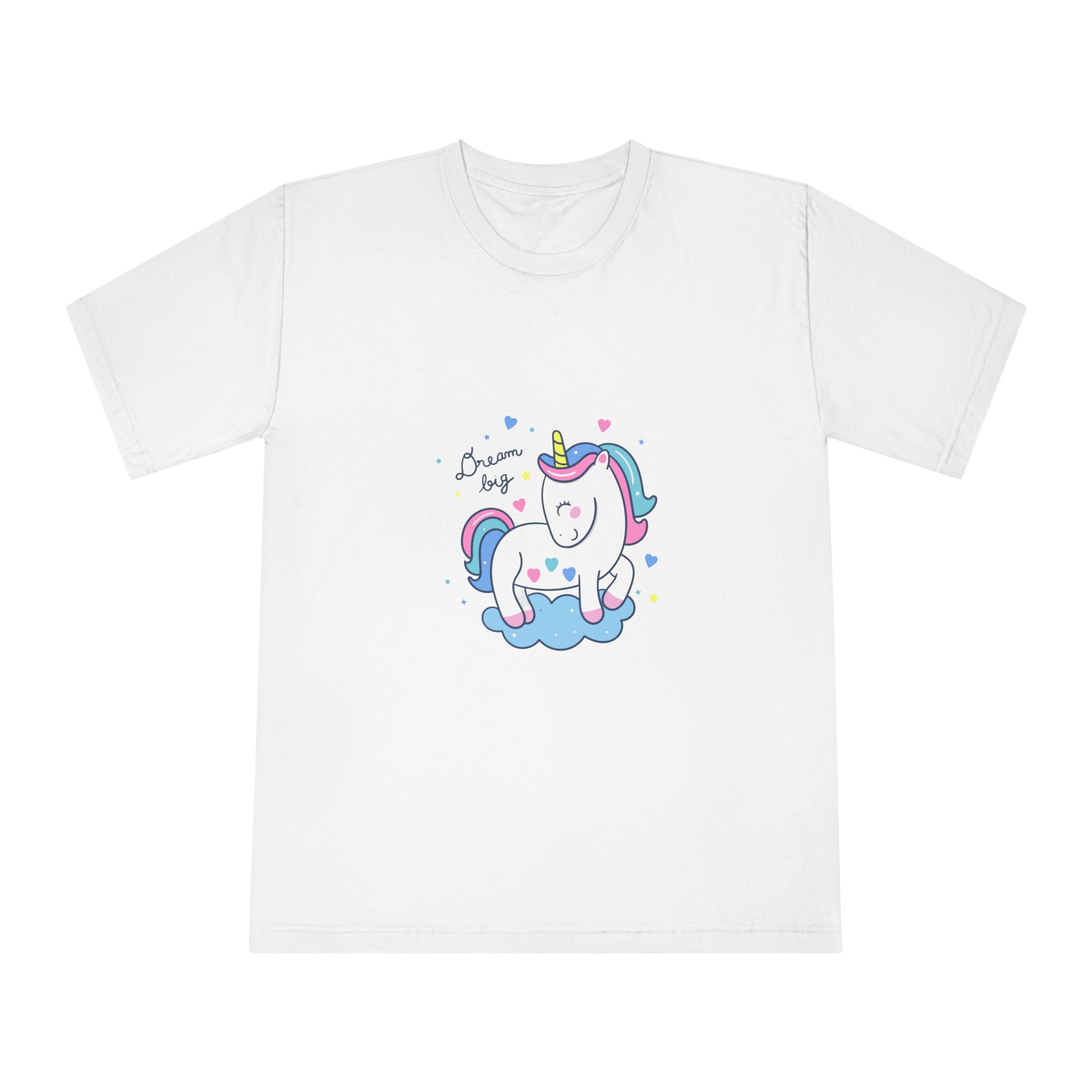 Cute Unicorn Cartoon Dream Big Series Hand Drawn Style Unisex Classic Crewneck T Shirt