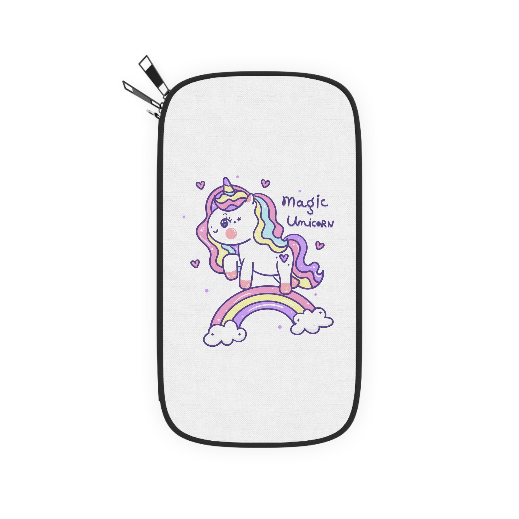 Cute Unicorn Doodle Rainbow Passport Wallet - Image 2
