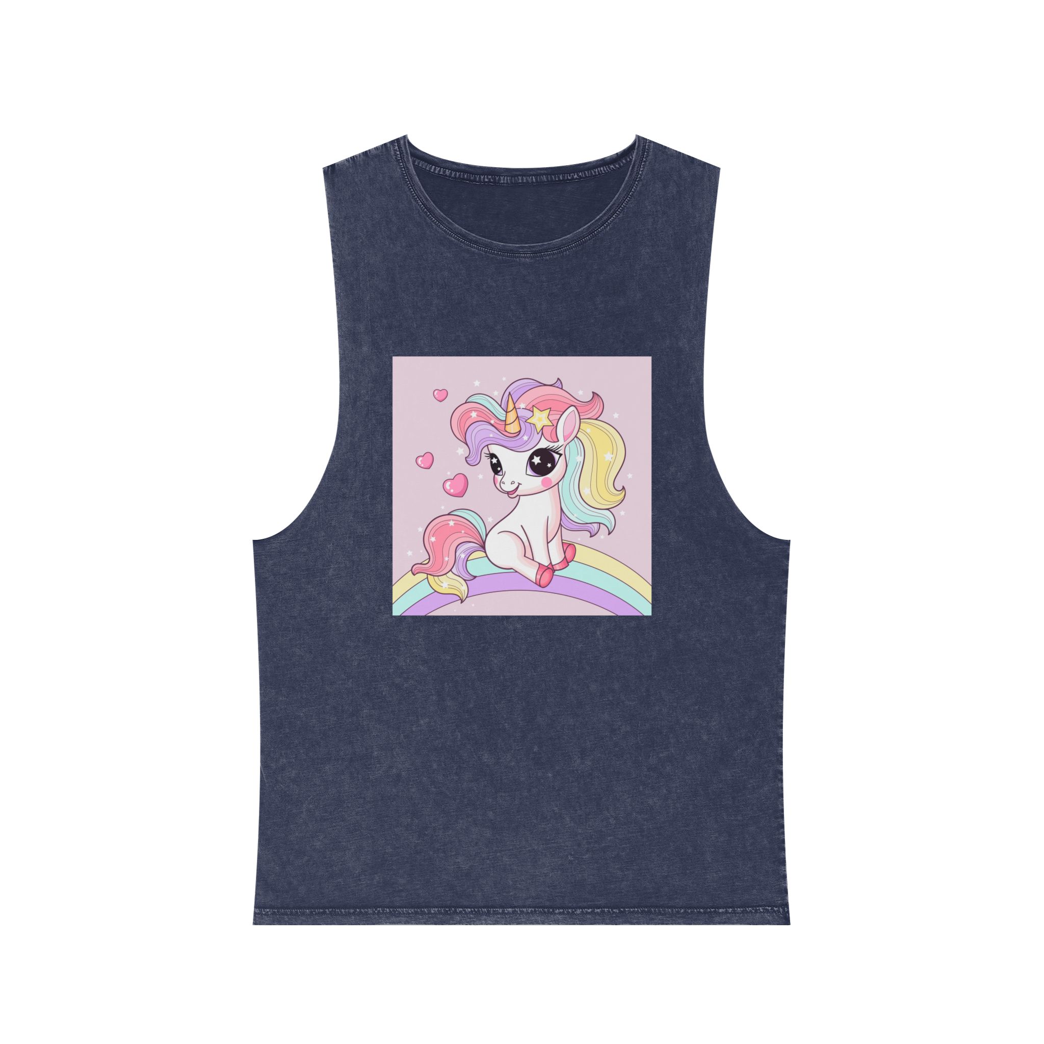 Lovely Unicorn Unisex Stonewash Tank Top - Image 13