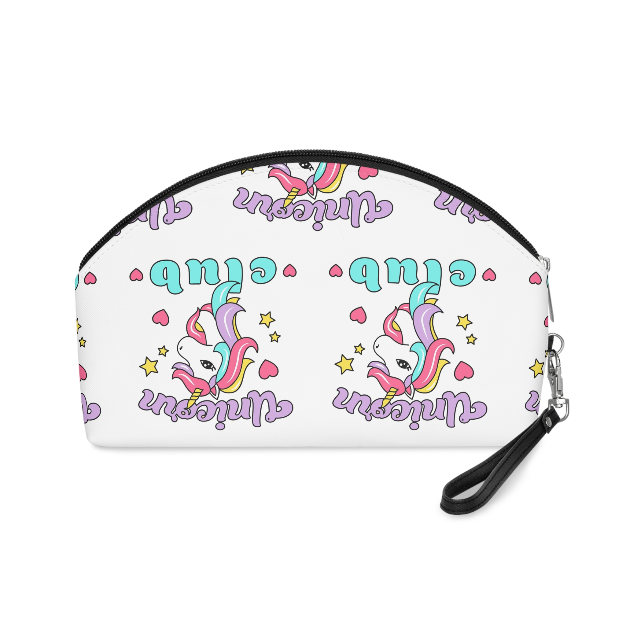 Unicorn Club Text With Colorful Hair Unicorn Makeup Bag - Image 2