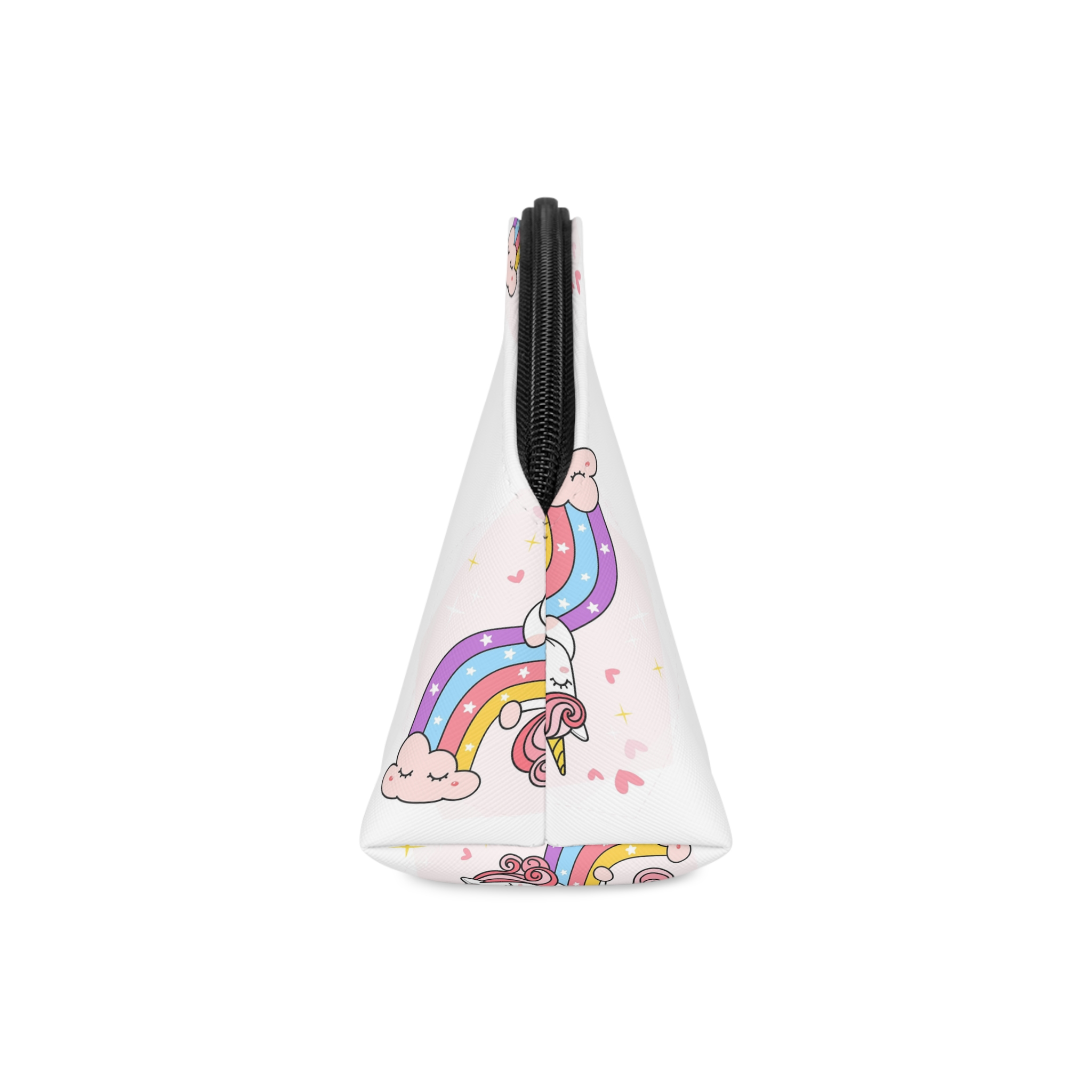 Cute Unicorn Magical Purple Rainbow Simple Doodle Outline Cartoon Illustration Makeup Bag - Image 4