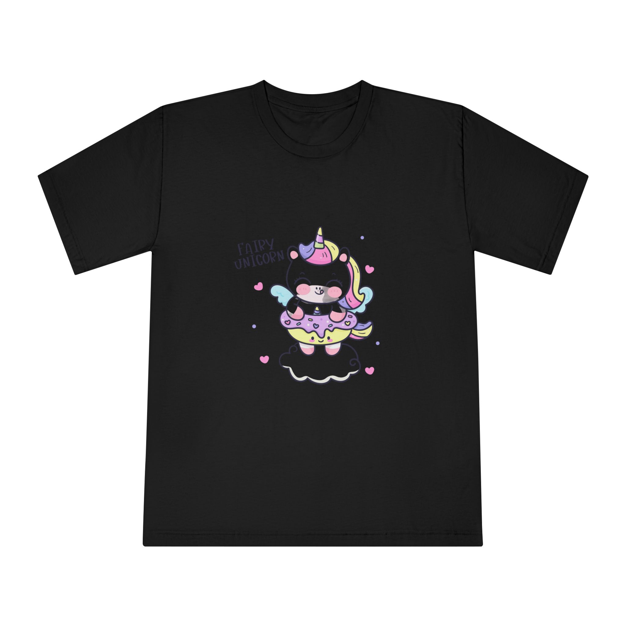 Cute Unicorn Cartoon Donut Cloud Kawaii Animal Unisex Classic Crewneck T Shirt - Image 5