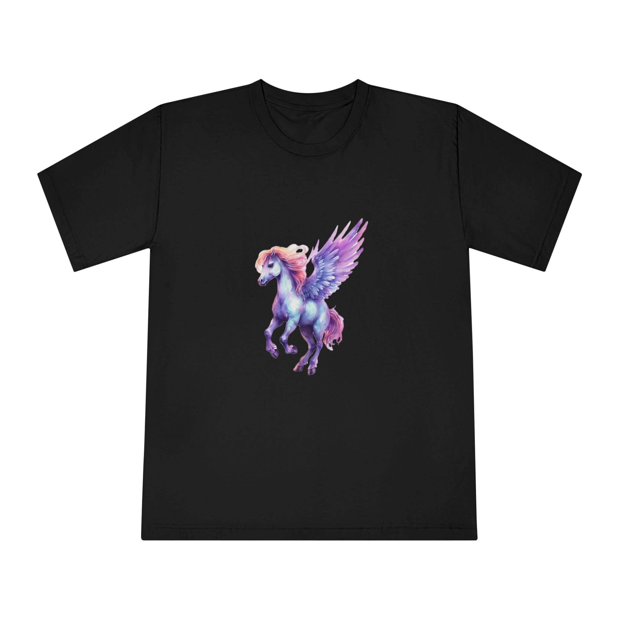 Pegasus Watercolor Clipart Cute Isolated White Background With Generative Ai Technology Unisex Classic Crewneck T Shirt - Image 5