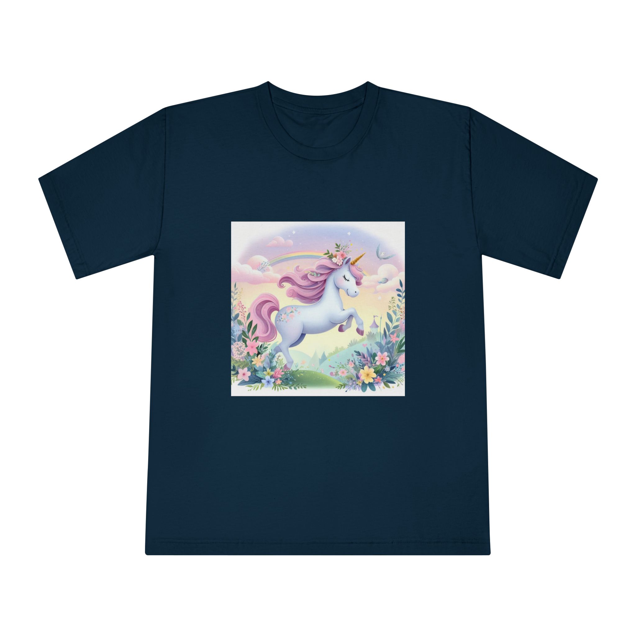 Beautiful Unicorn Running Magical Meadow Unicorn Background Images Whimsical Unicorn (11) Unisex Classic Crewneck T Shirt - Image 17