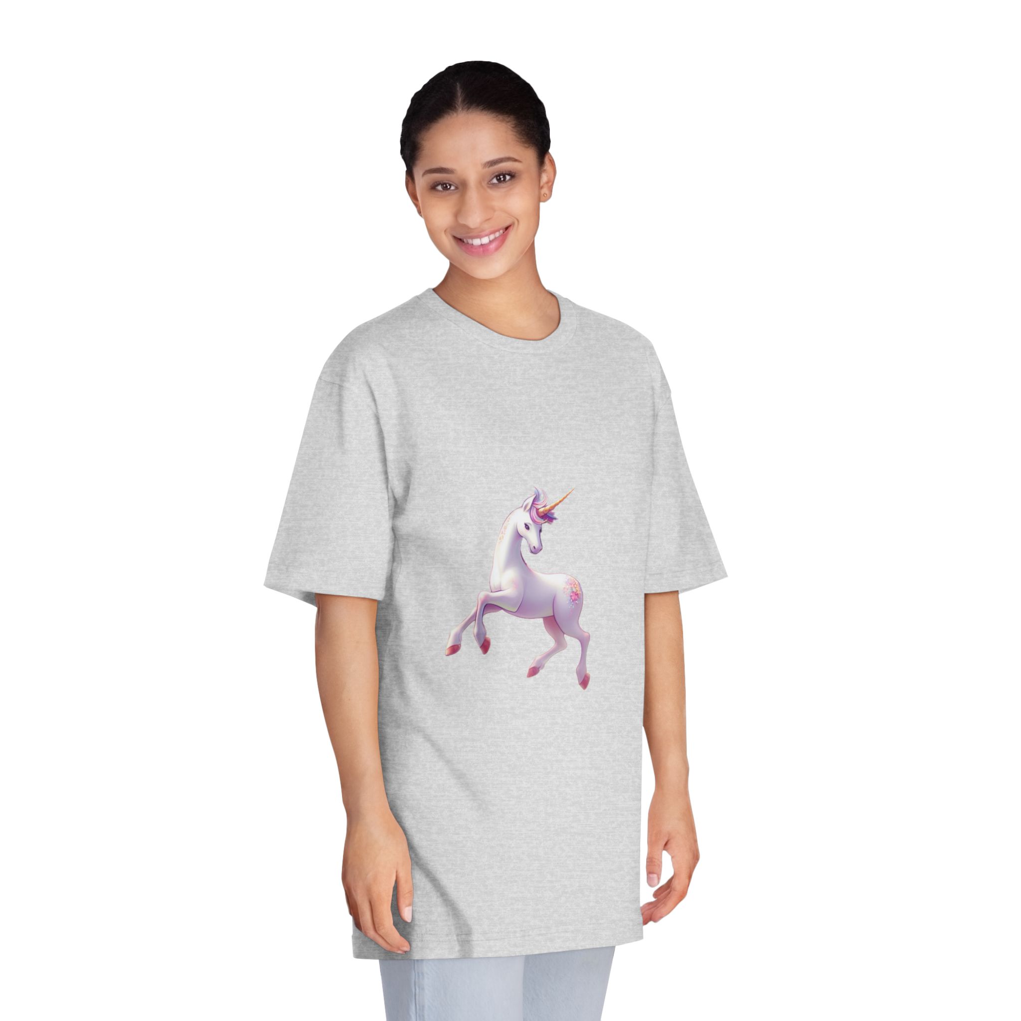 Beautiful Unicorn Running Magical Meadow Unicorn Background Images Whimsical Unicorn (44) Unisex Classic Crewneck T Shirt - Image 15
