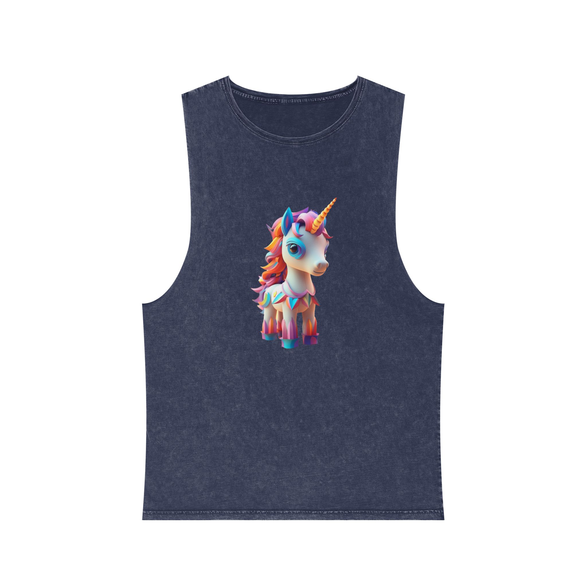 Mythical Unicorn Kids Figurine Style (6) Fotor Bg Remover 20231104152115 Unisex Stonewash Tank Top - Image 13